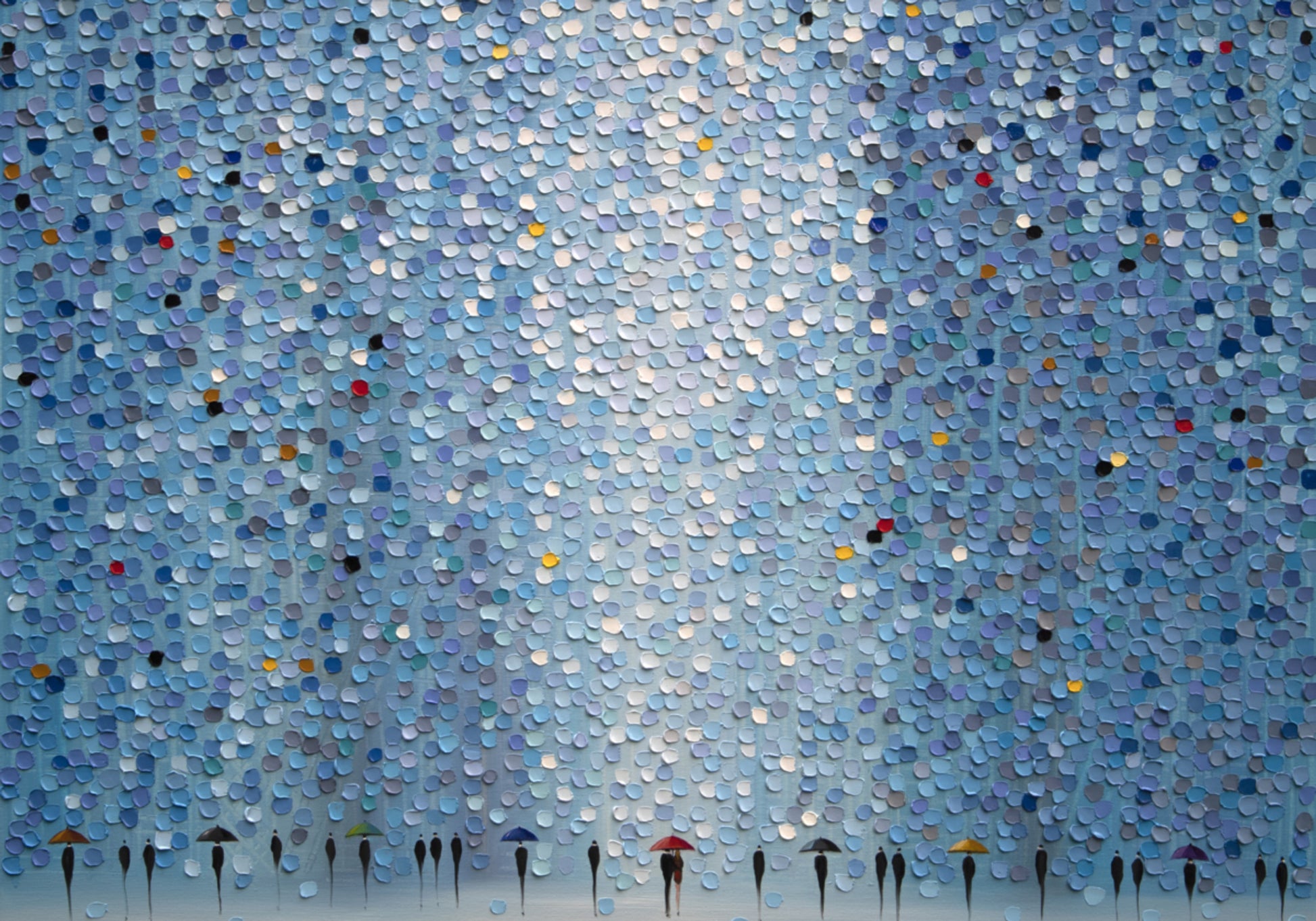 Parapluies sous la pluie
