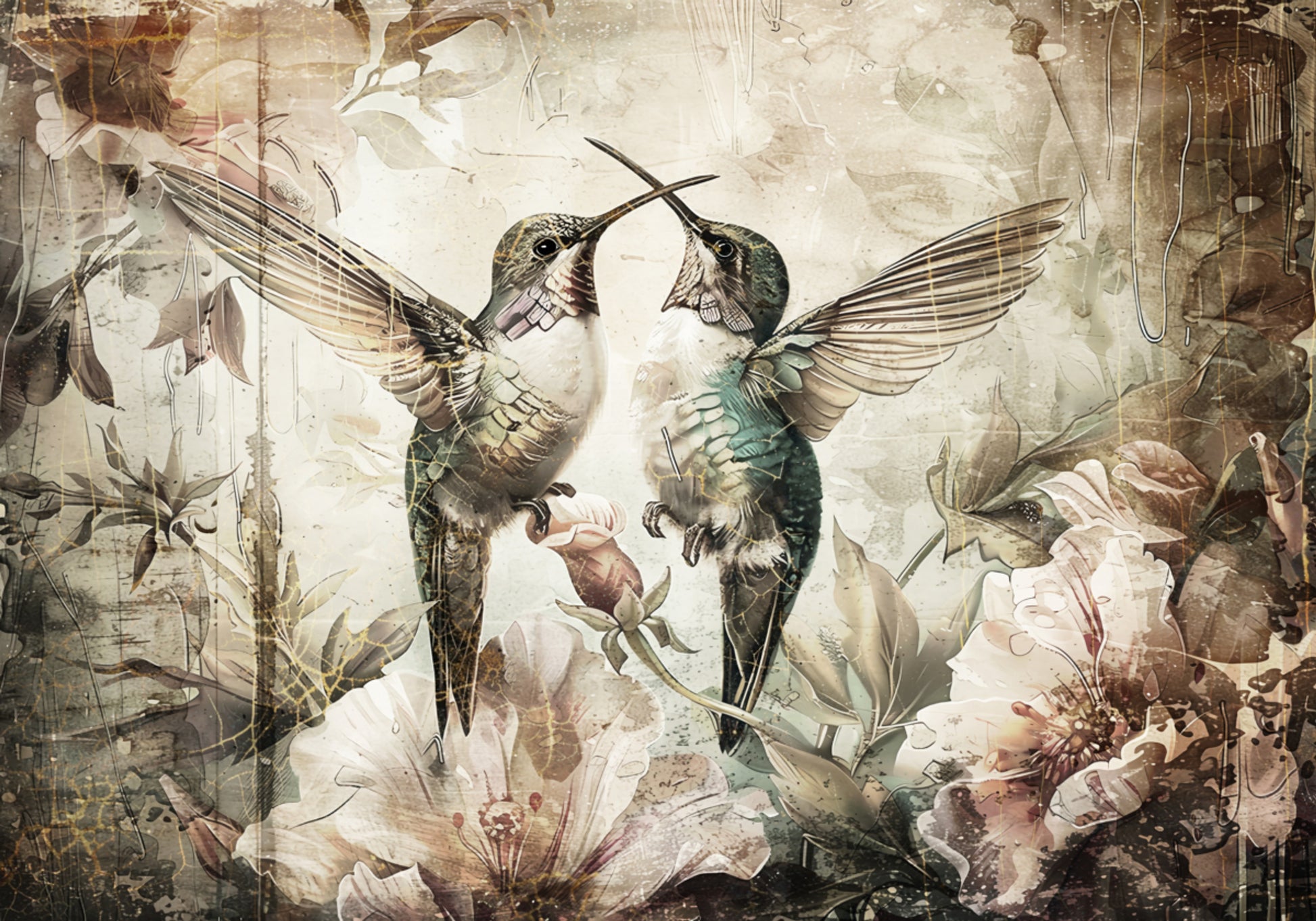 Étreinte romantique de colibri