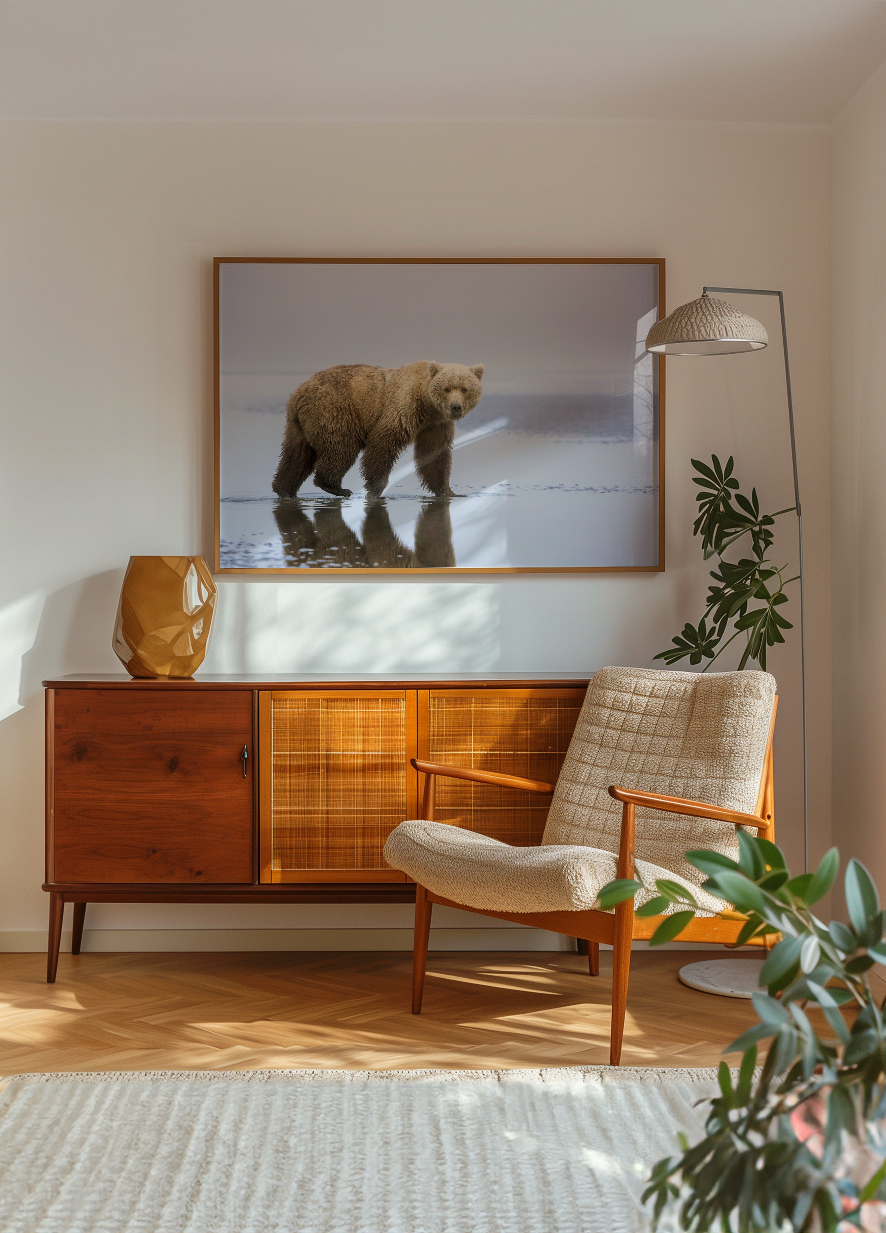 Réflexion de l'ours brun