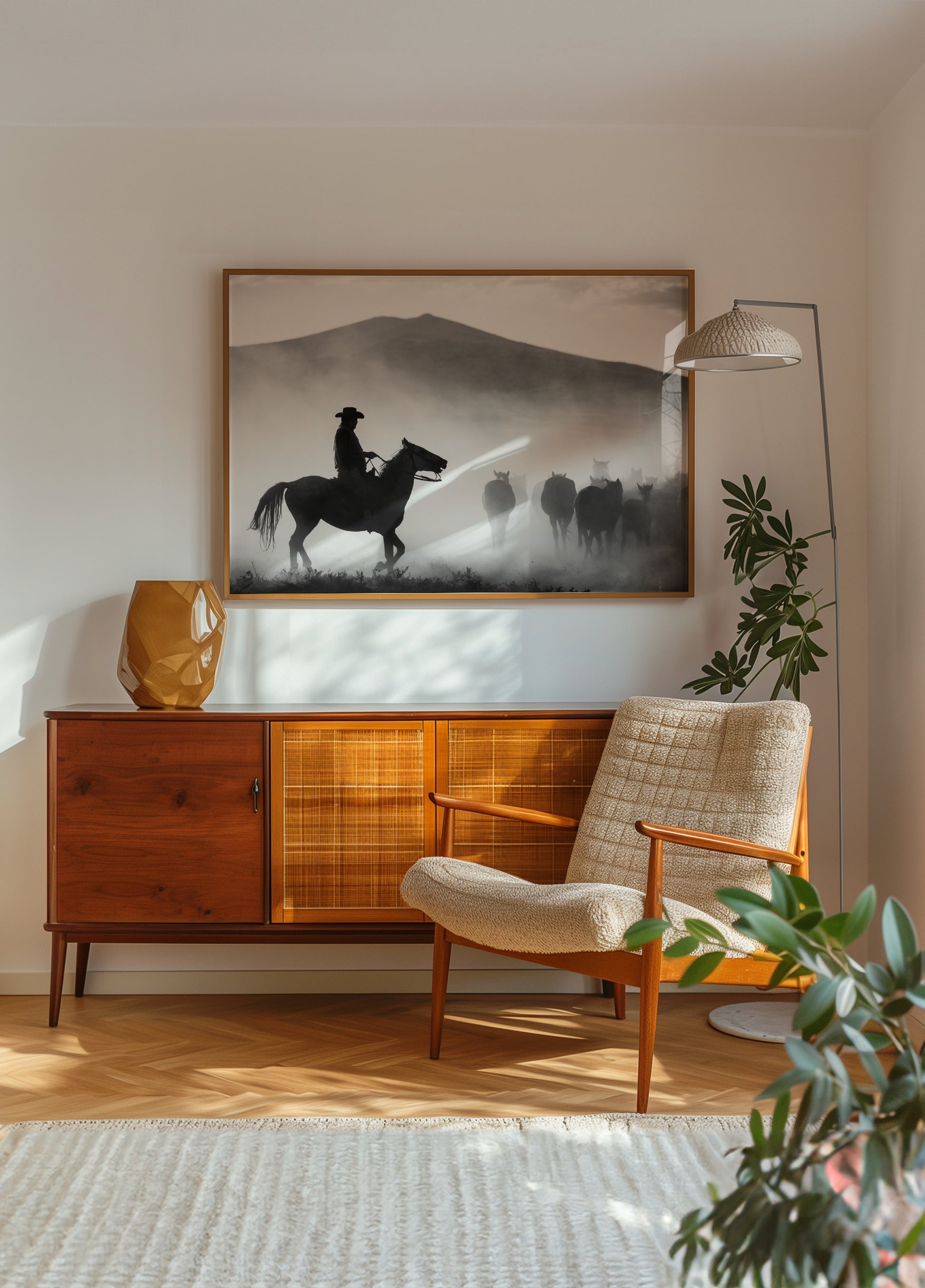 Chevaux de troupeau de cowboys
