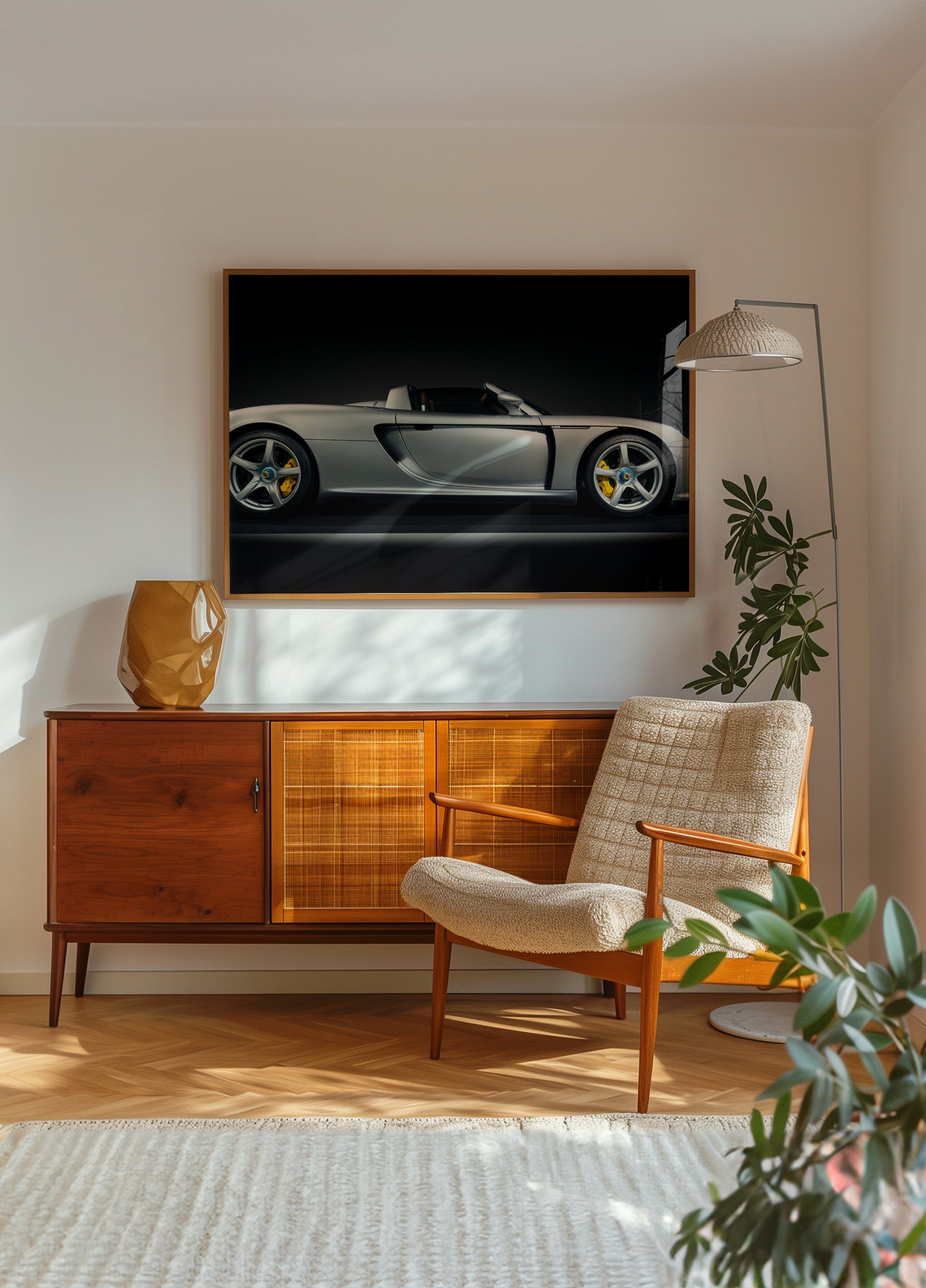 Supercar argentée élégante