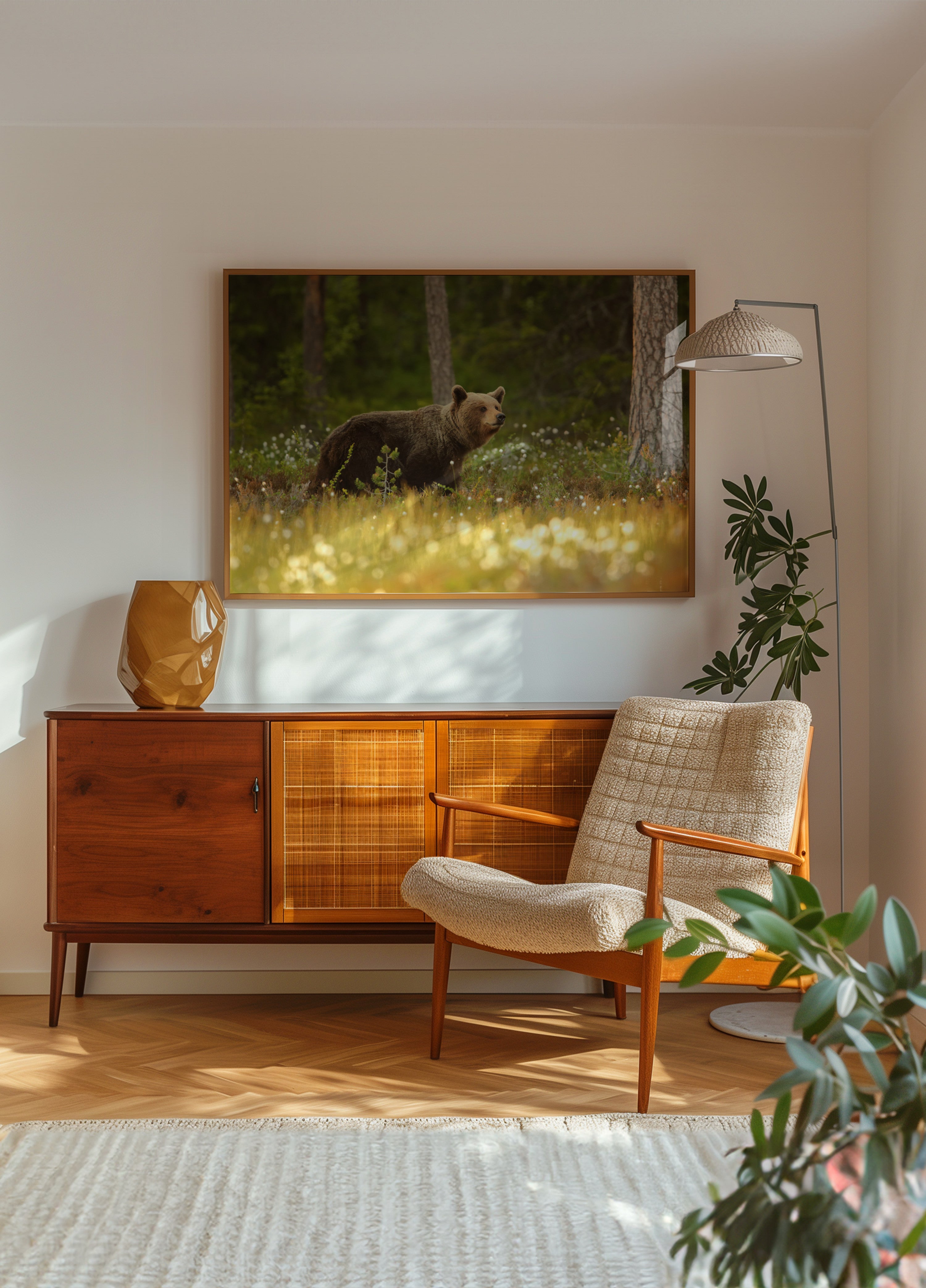 Ours brun en forêt