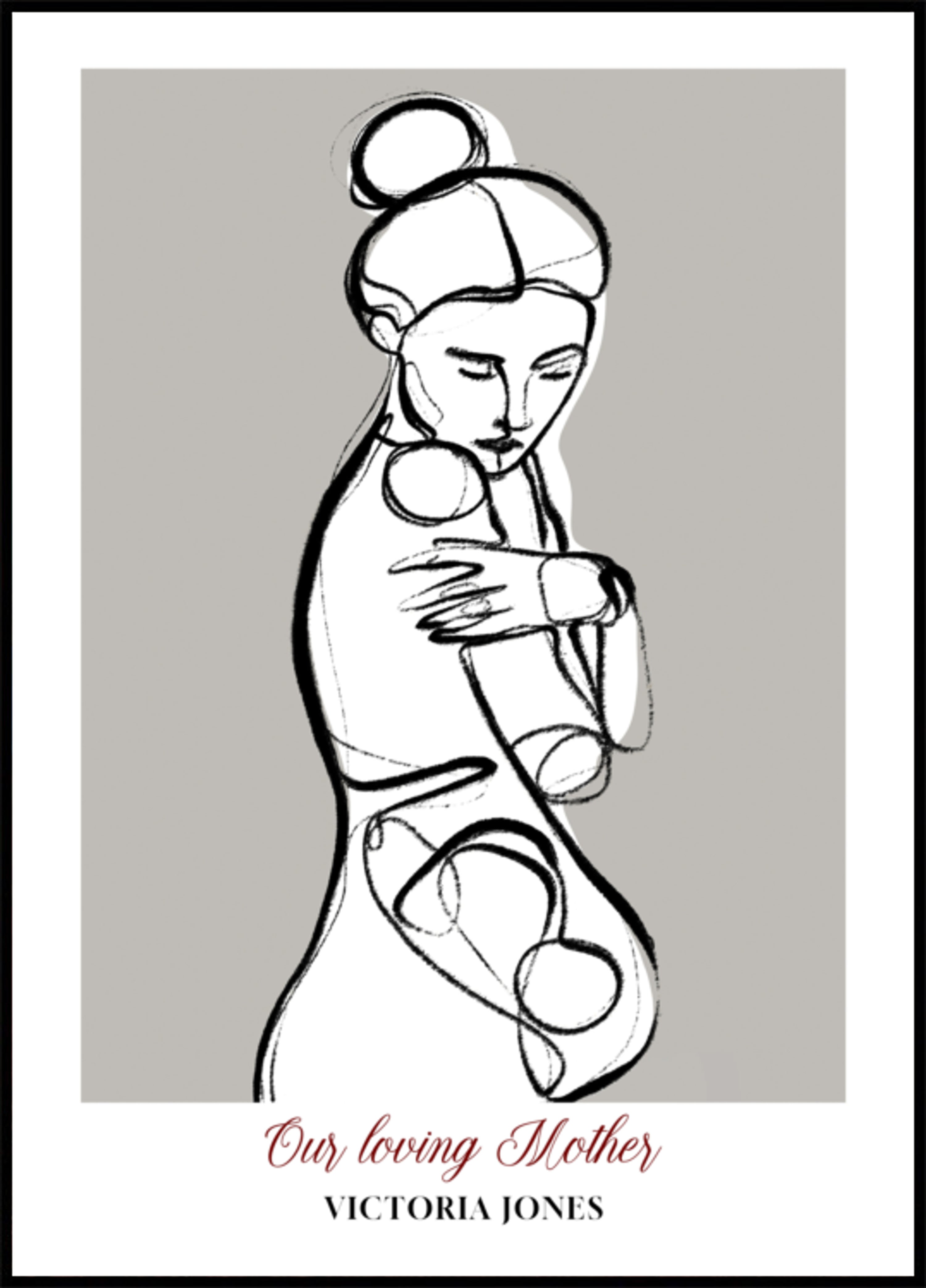 Dessin au trait minimaliste d'une femme en auto-câlins