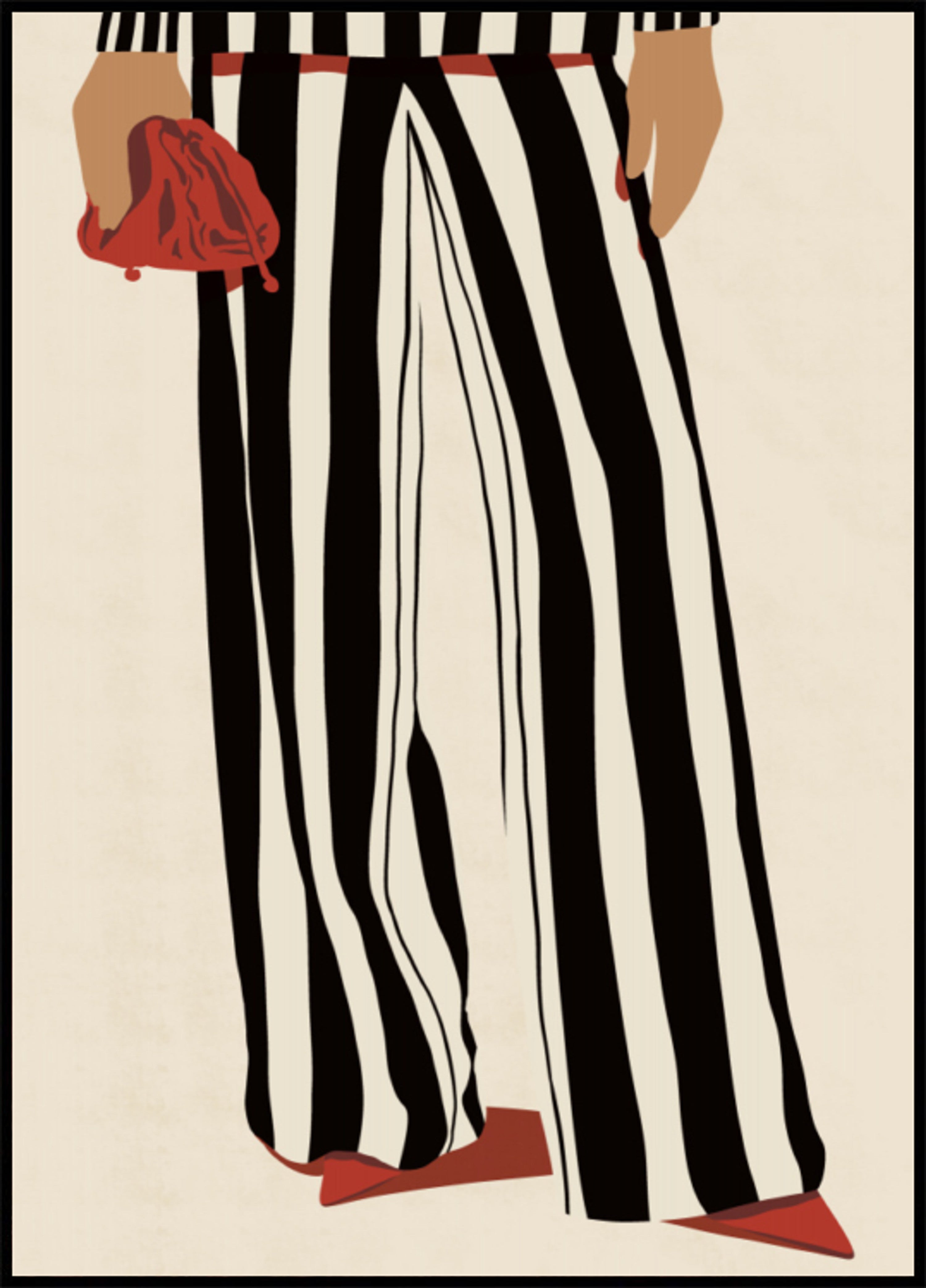 Talons et rayures rouges