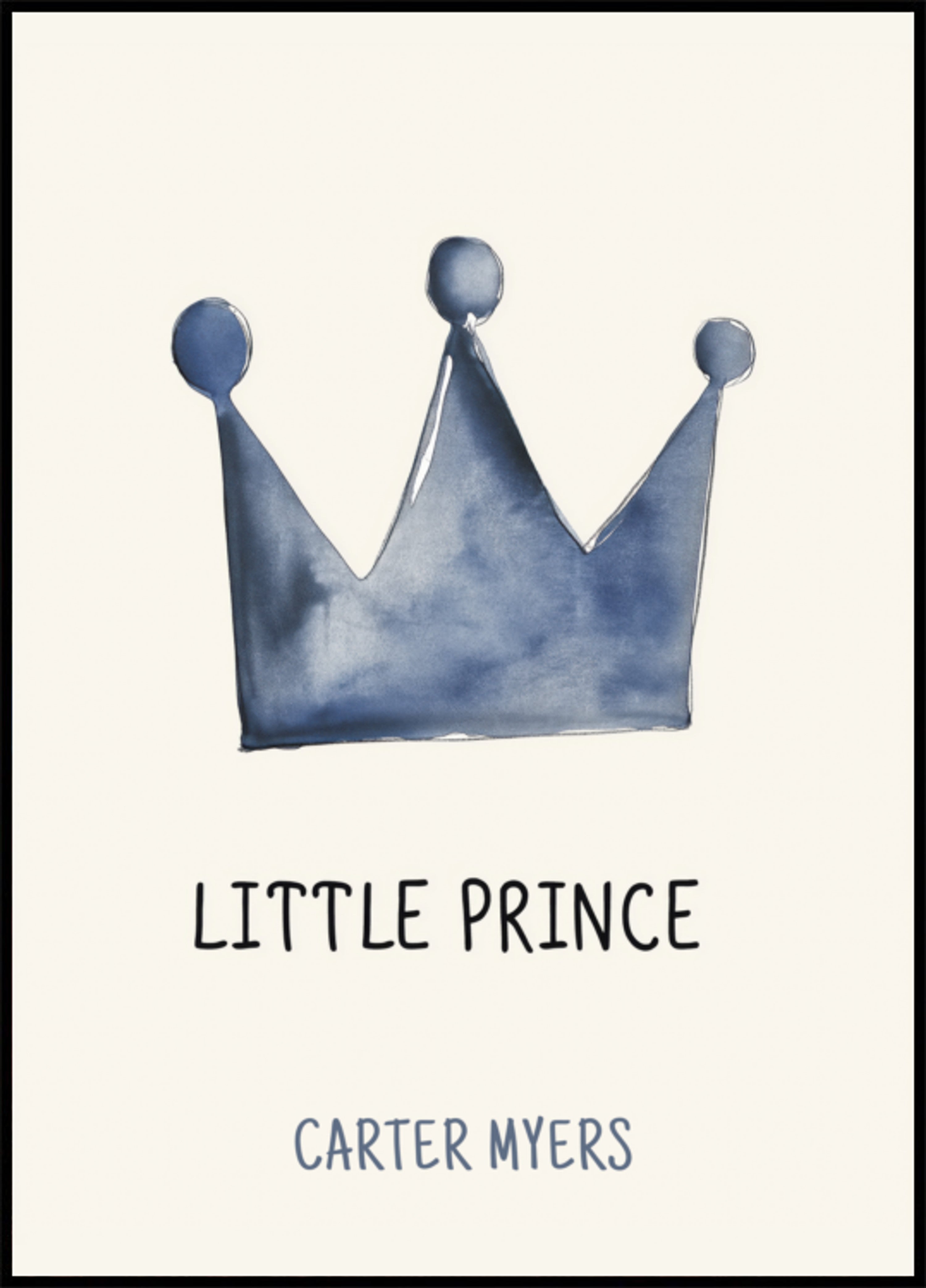 Art mural minimaliste du Petit Prince à couronne bleue