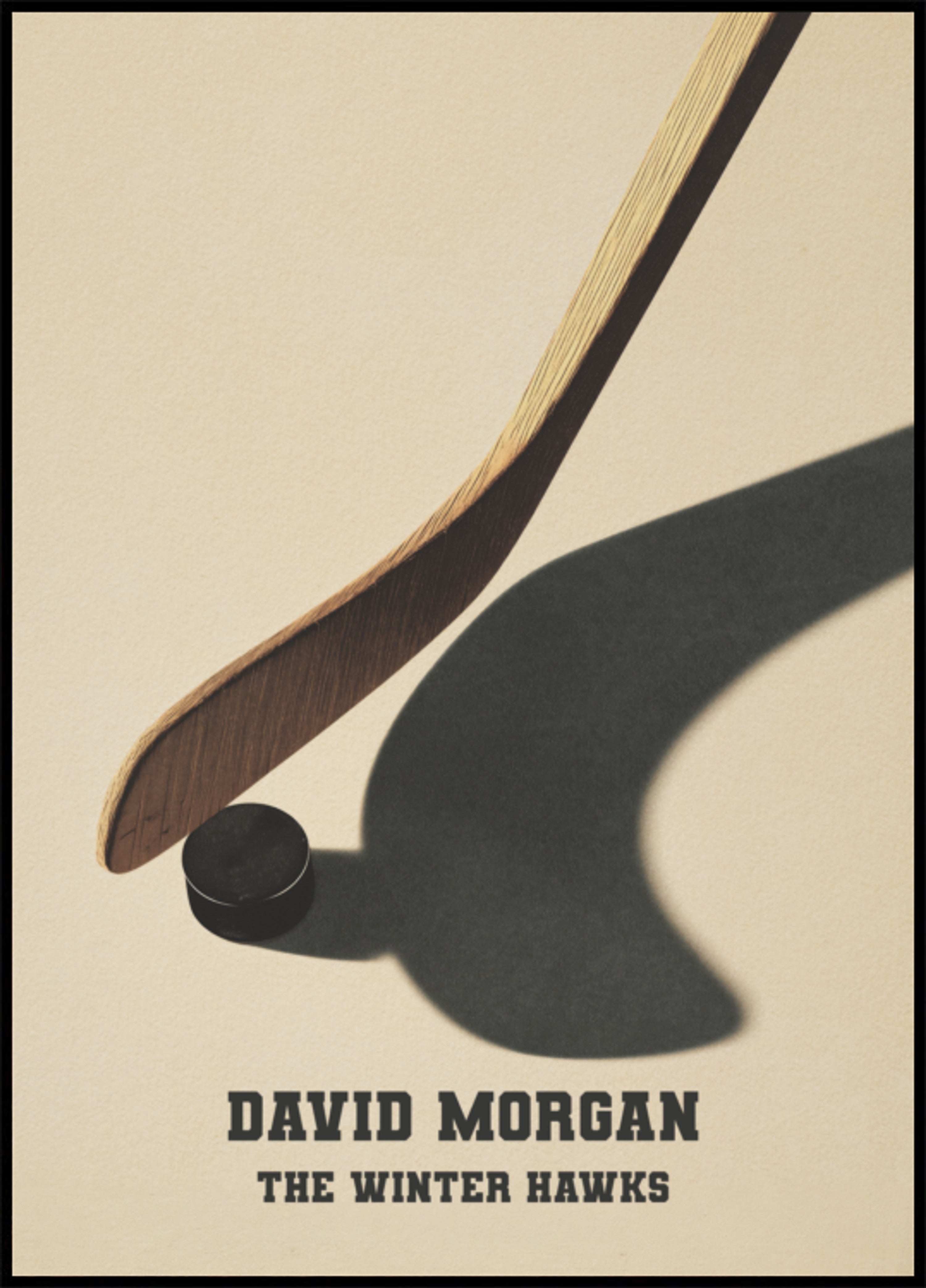 Billet de botte de hockey vintage et d'ombre de rondelle