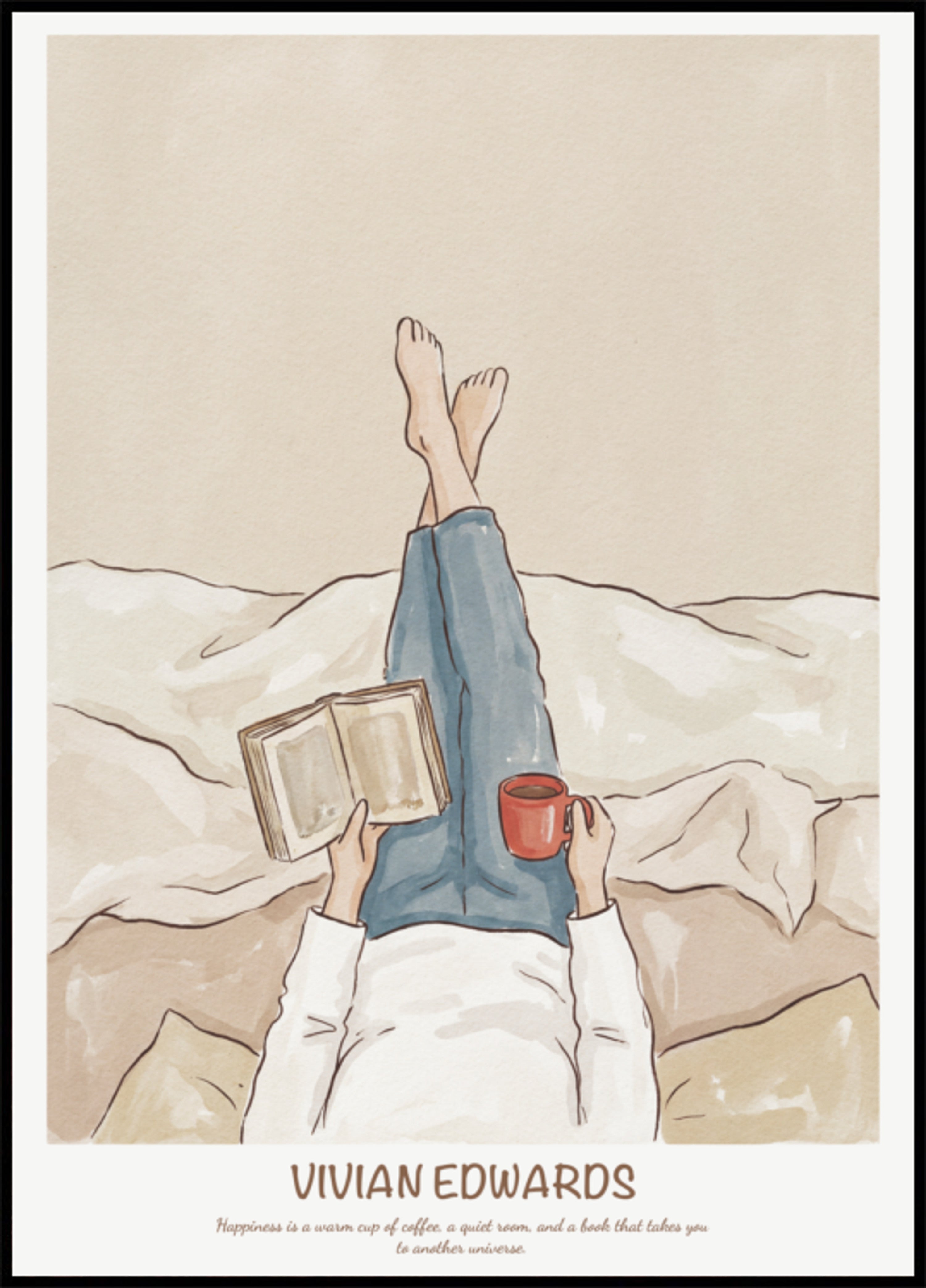 Café et lectureIllustration