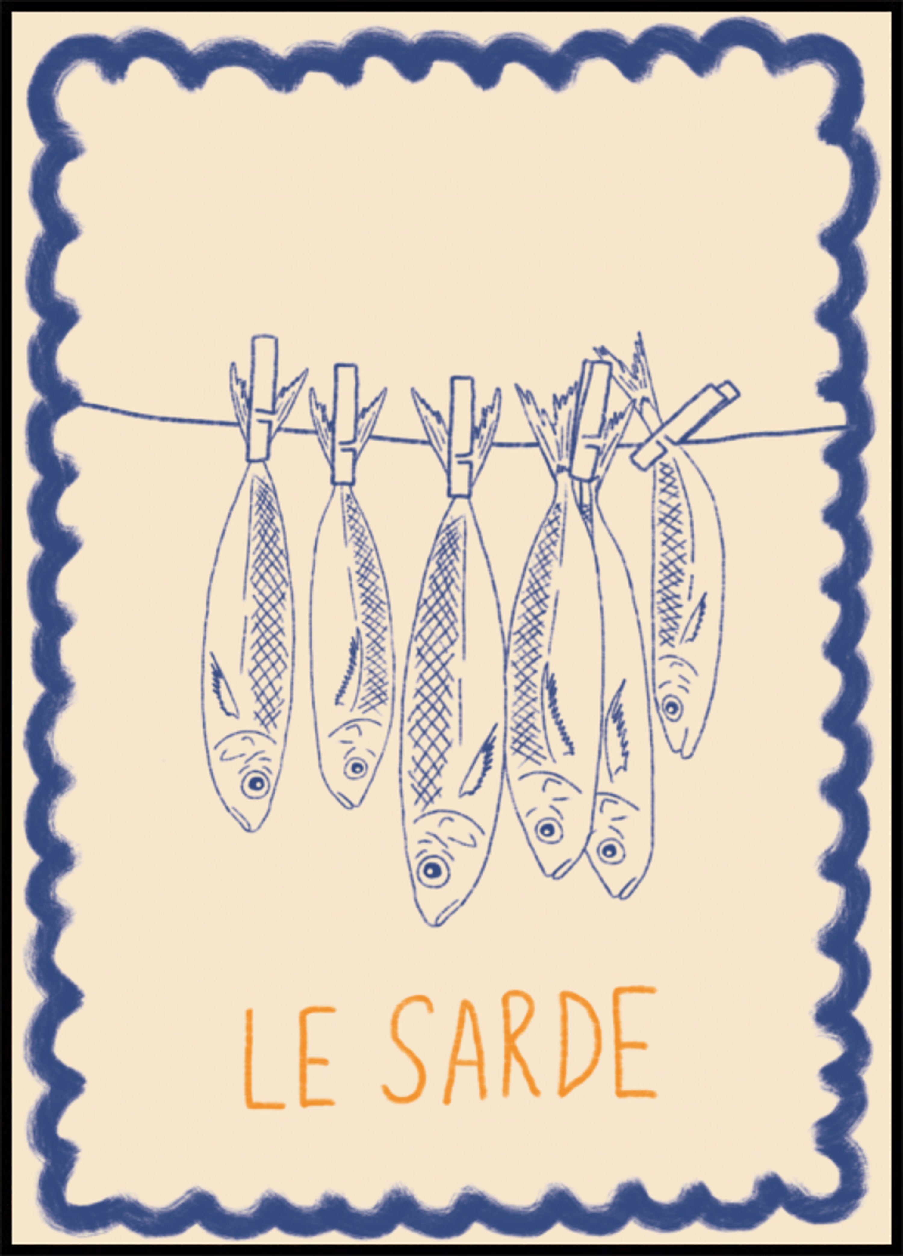 Illustration de sardines rustiques