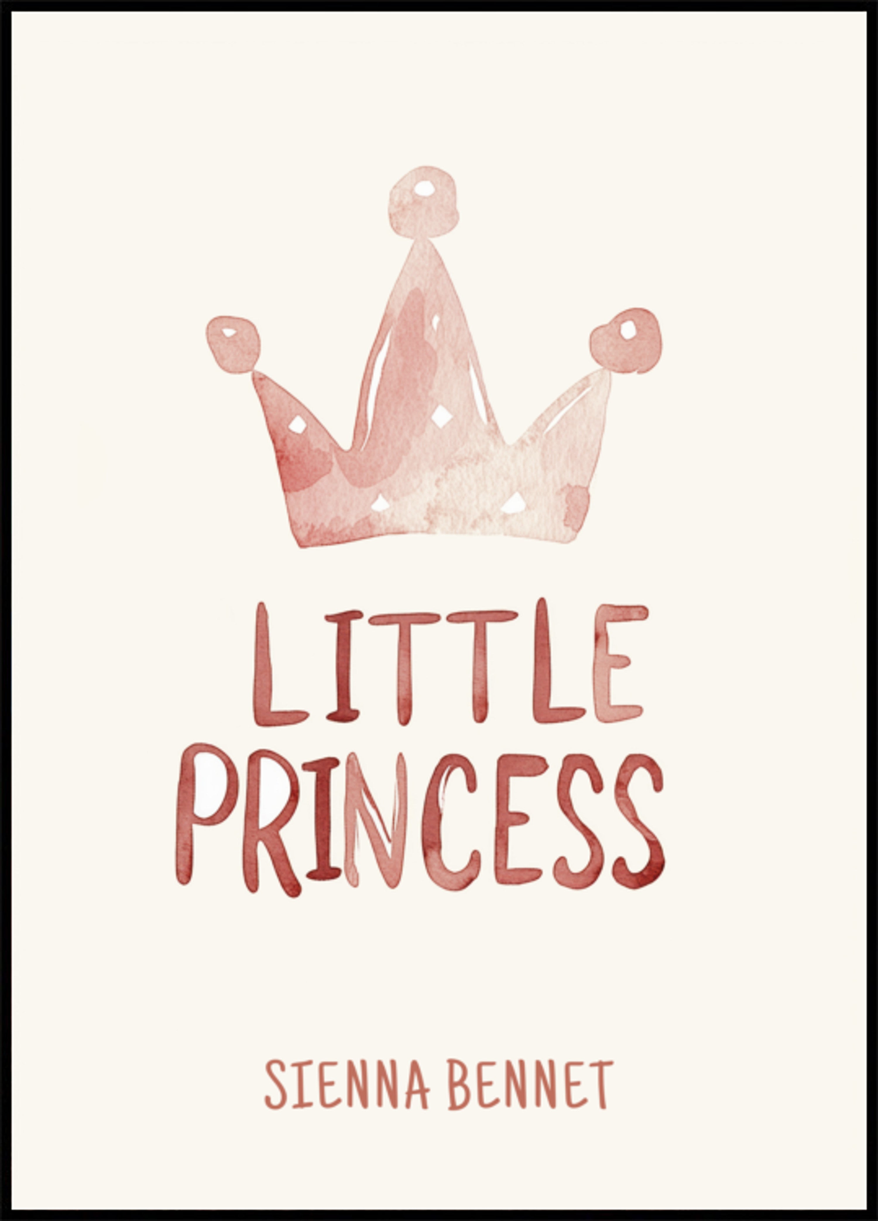 Peinture aquarelle avec une couronne pour une petite princesse