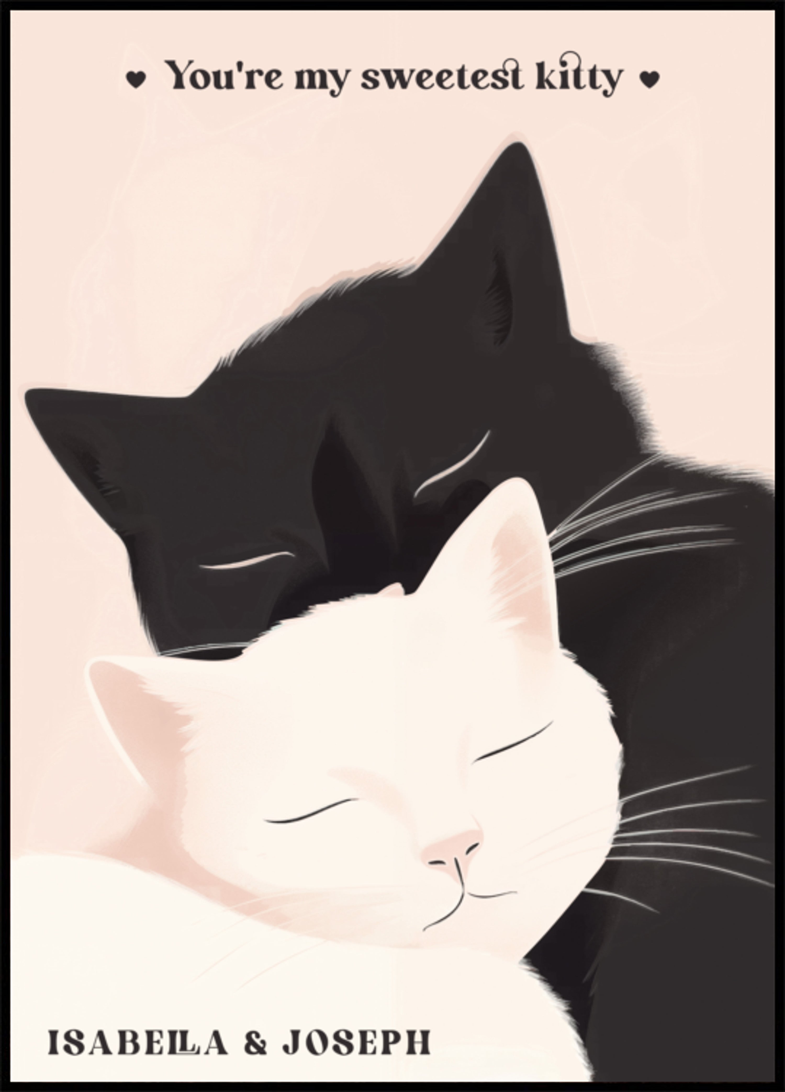 Illustration d'amour de chat non personnelle