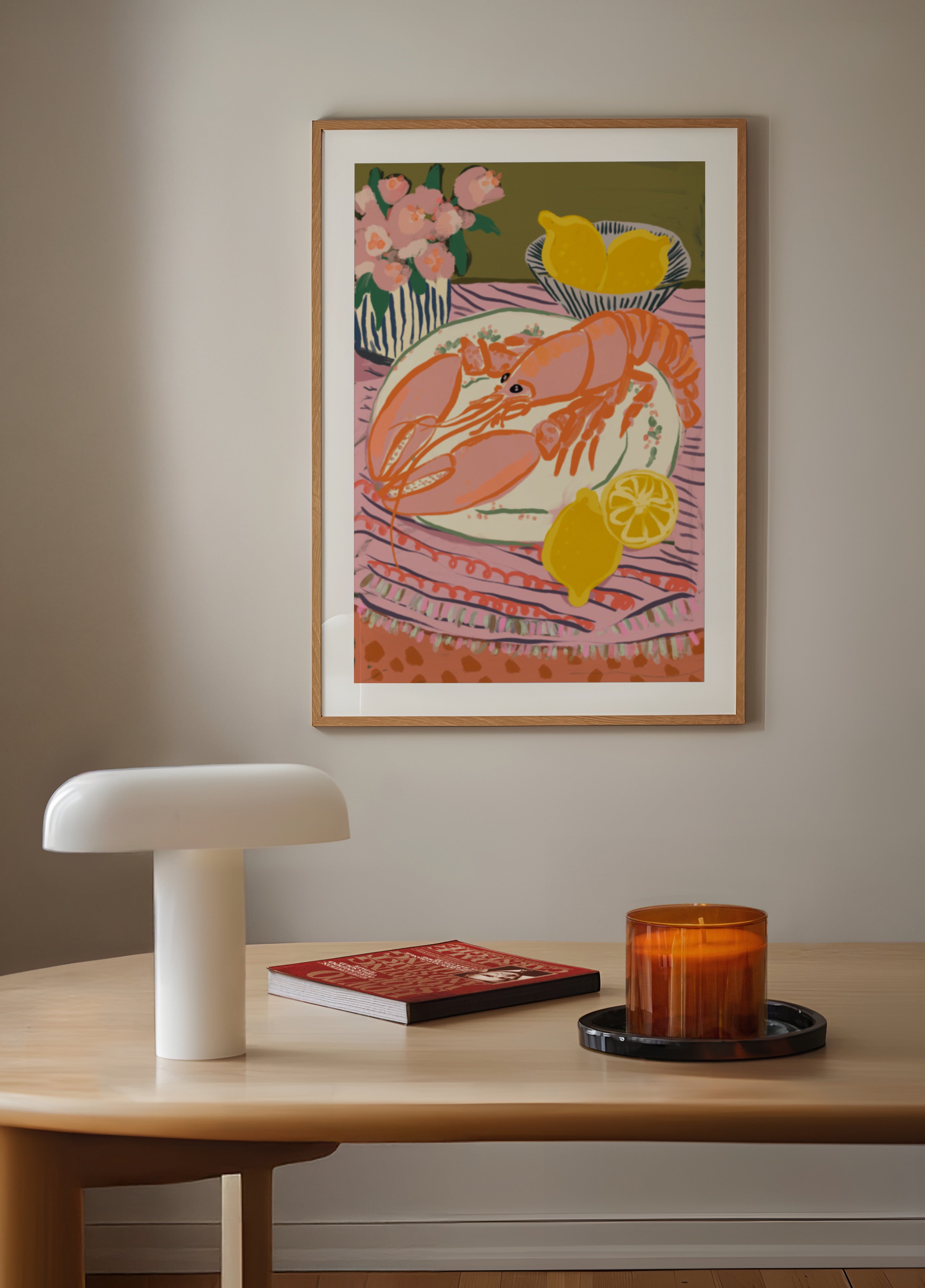 Nature morte au homard vibrante