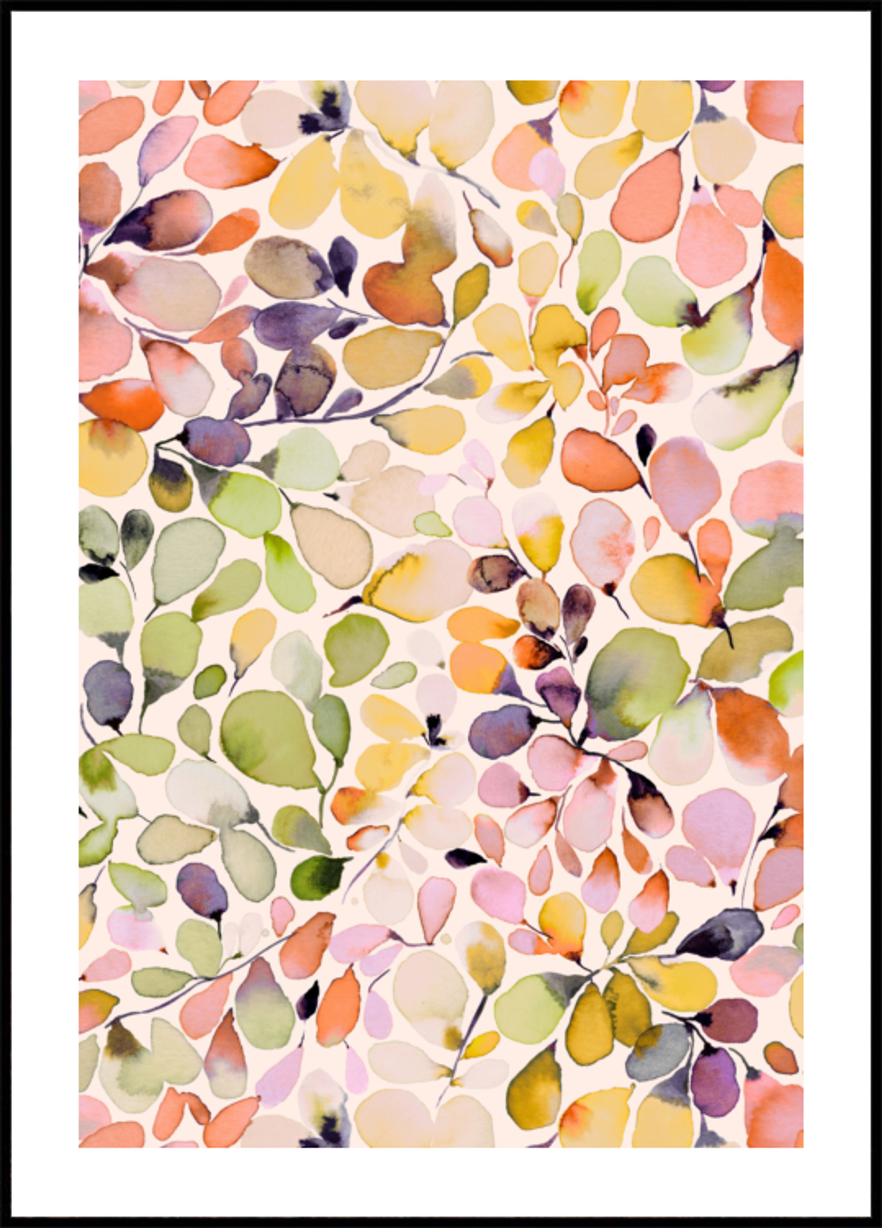 Feuilles d'aquarelle colorées