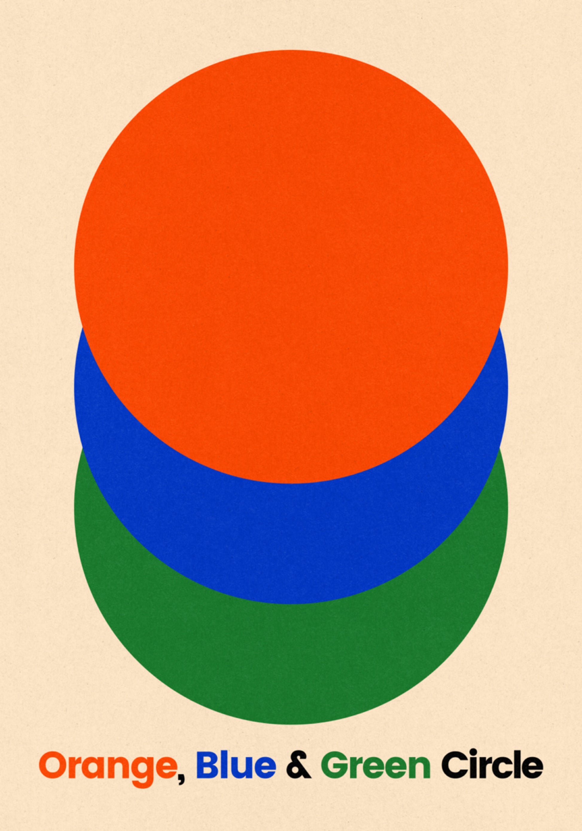 Cercles orange bleu vert