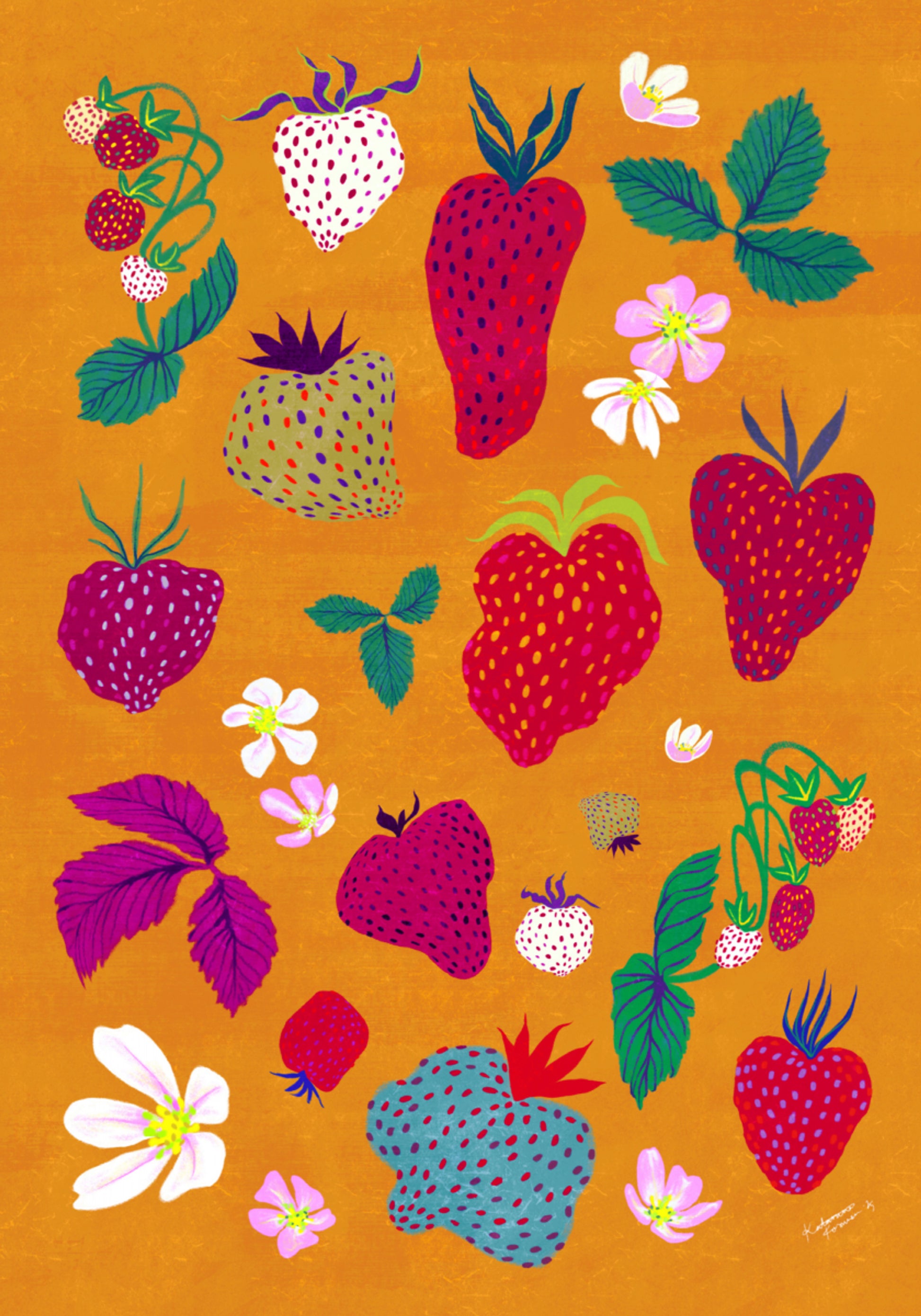 Patch coloré aux fraises