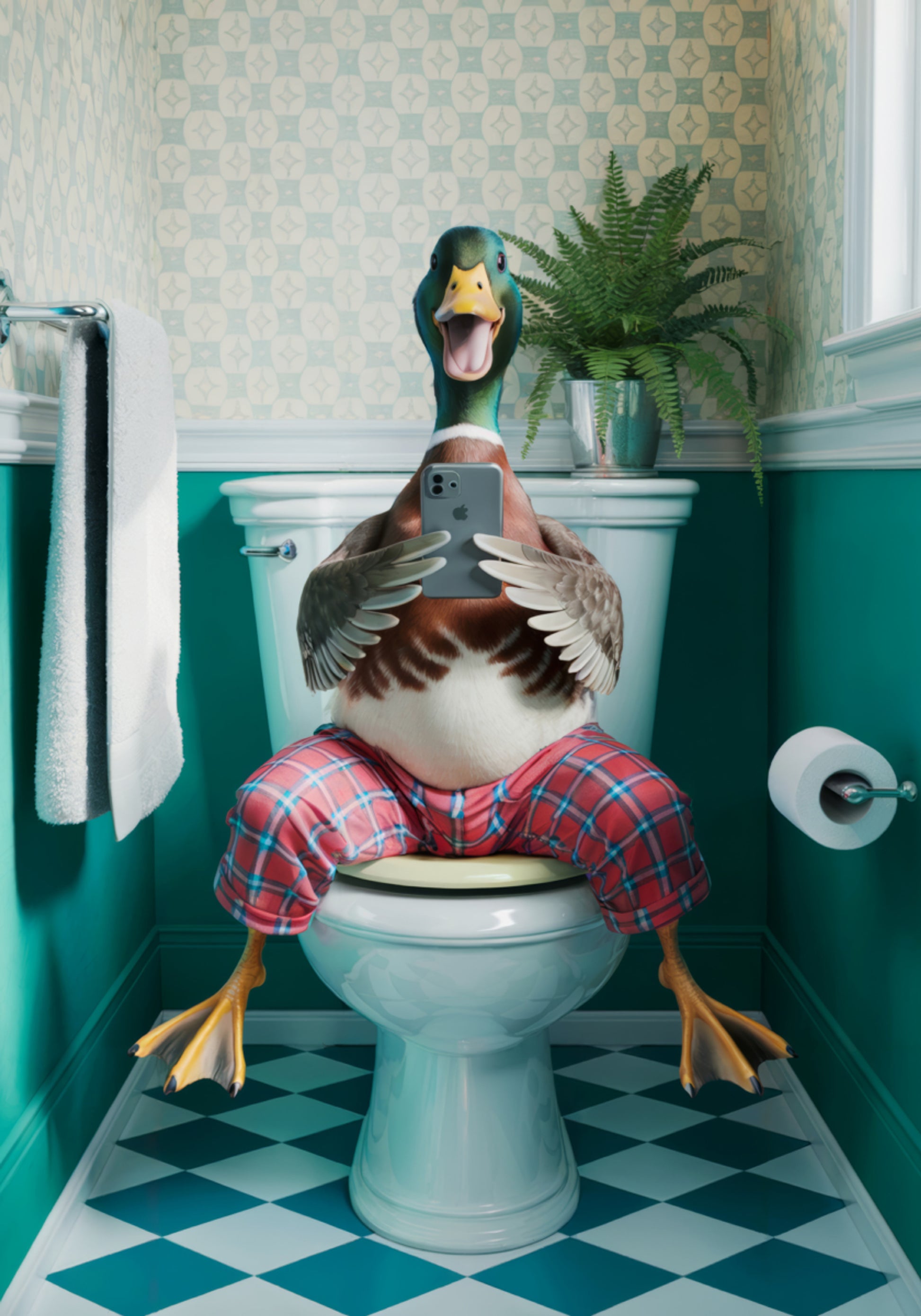 Selfie de canard de pyjama