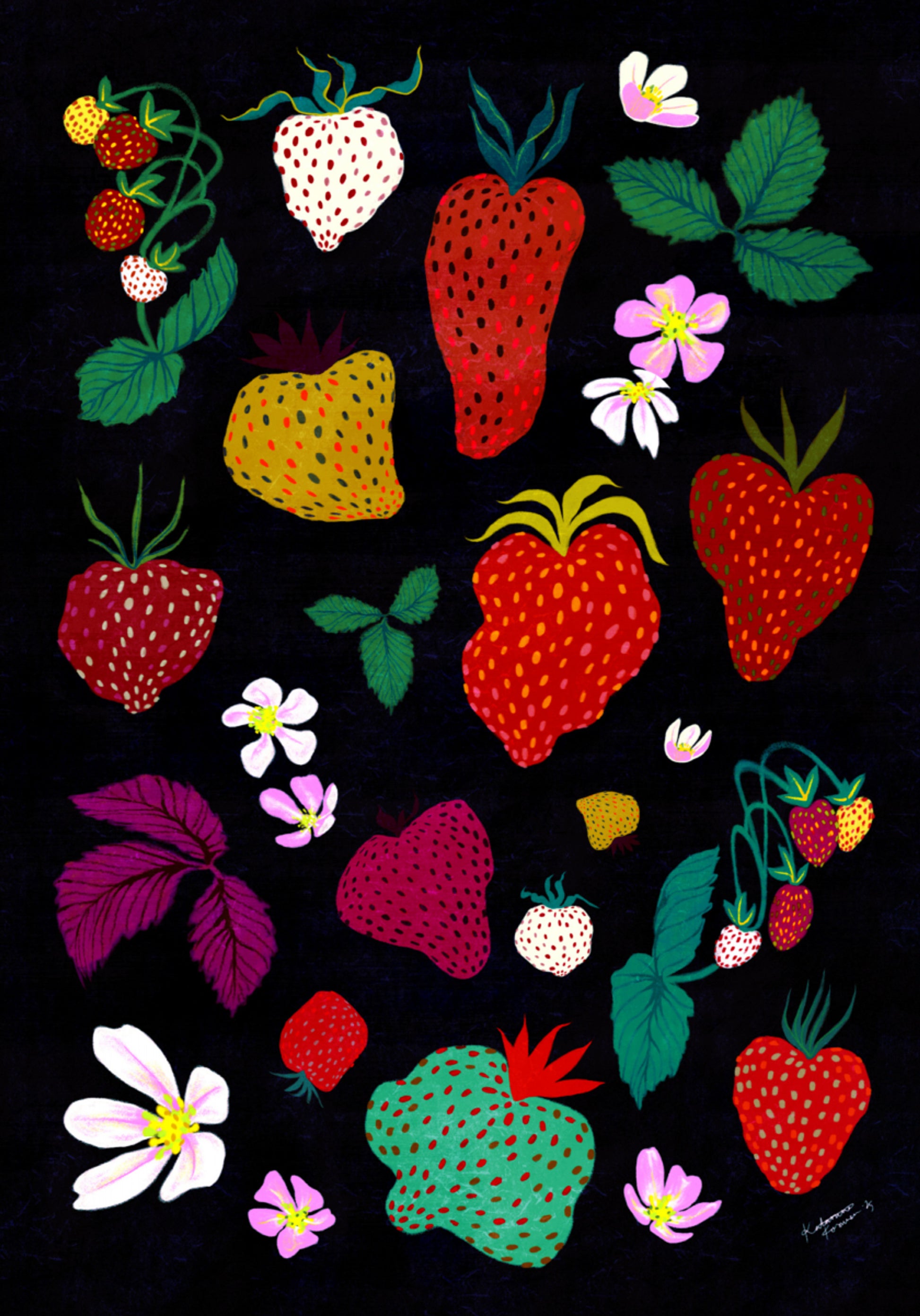 Récolte de fraises fantaisiste