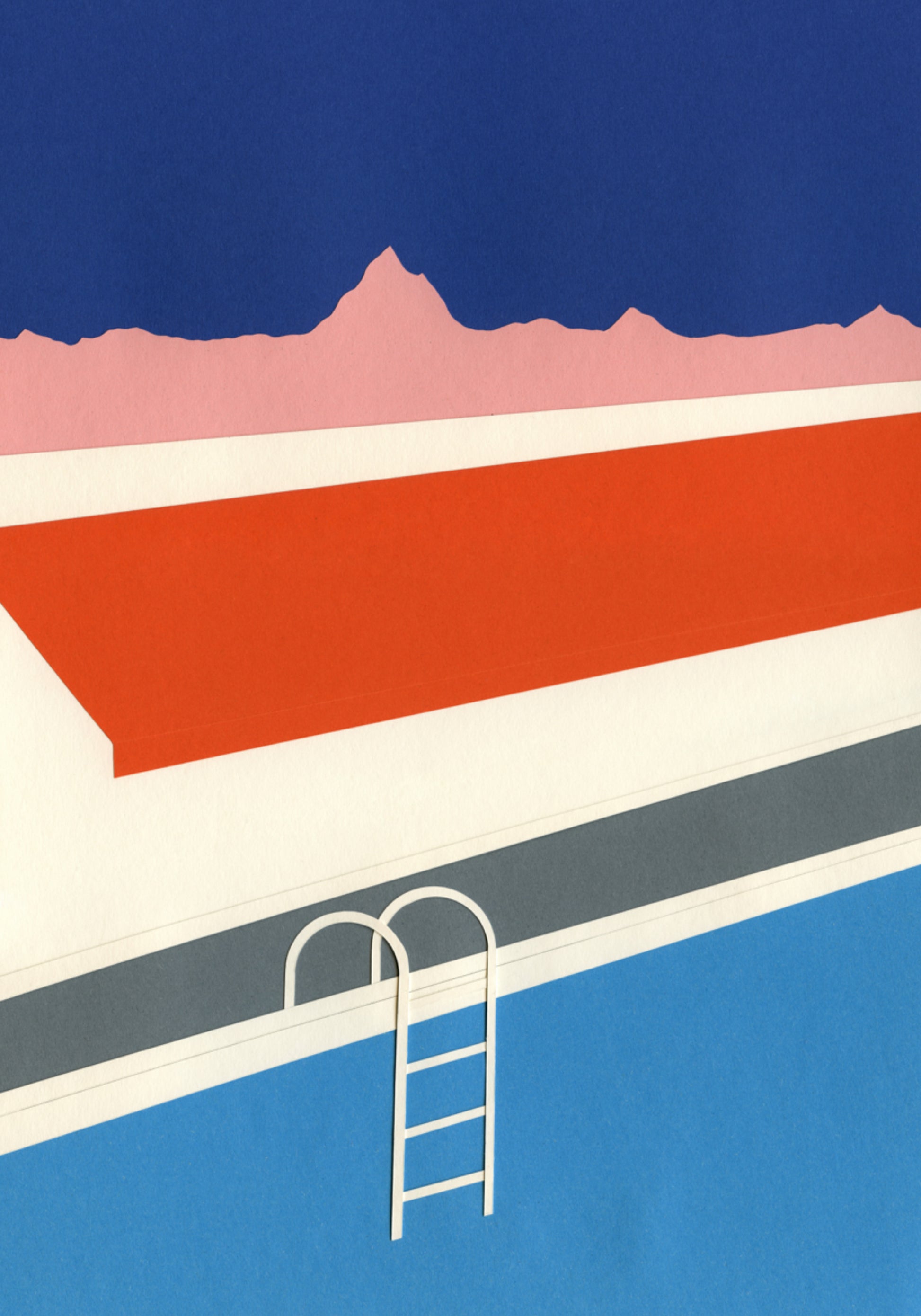 Résumé coloré au bord de la piscine