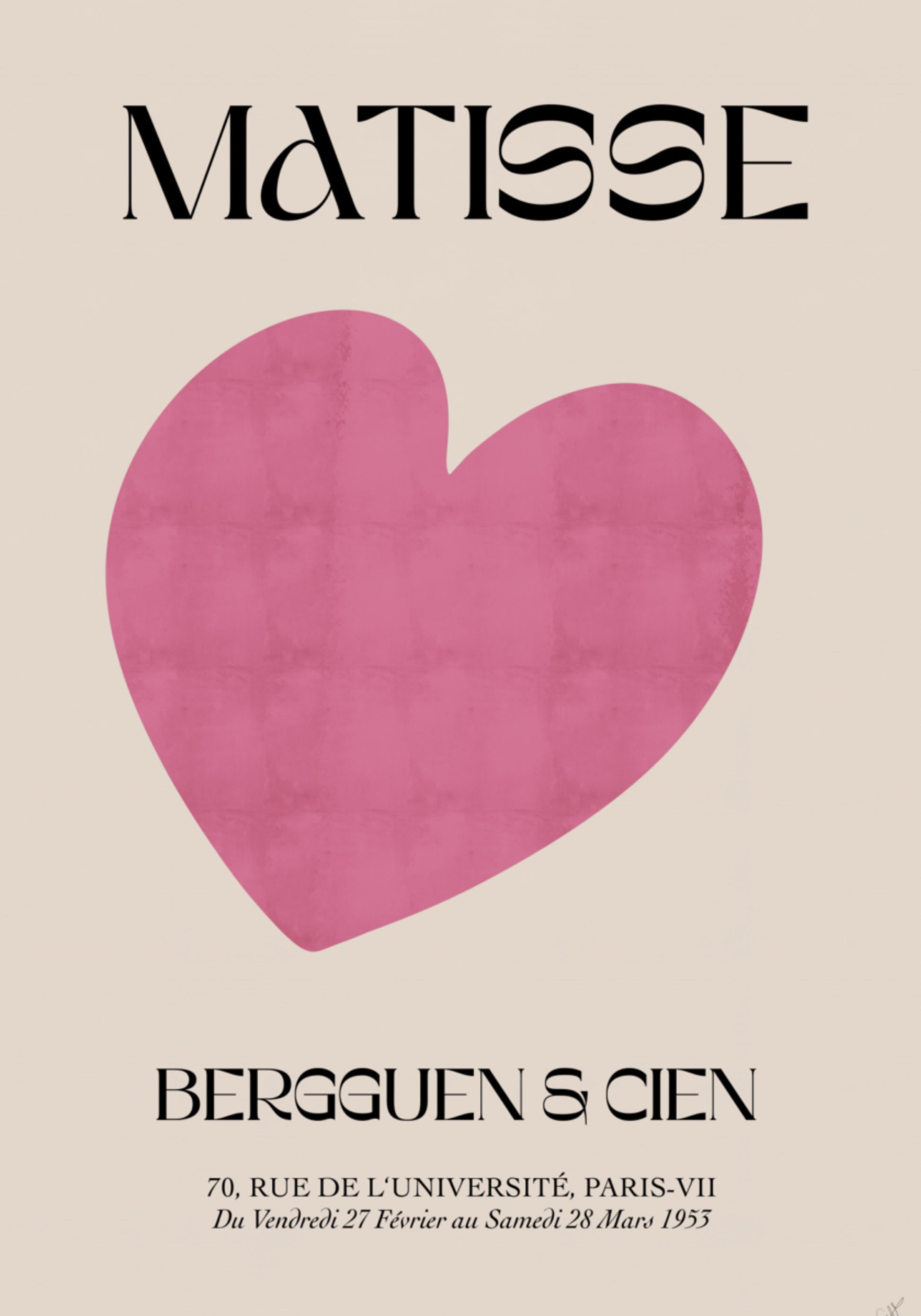 Coeur rose minimal