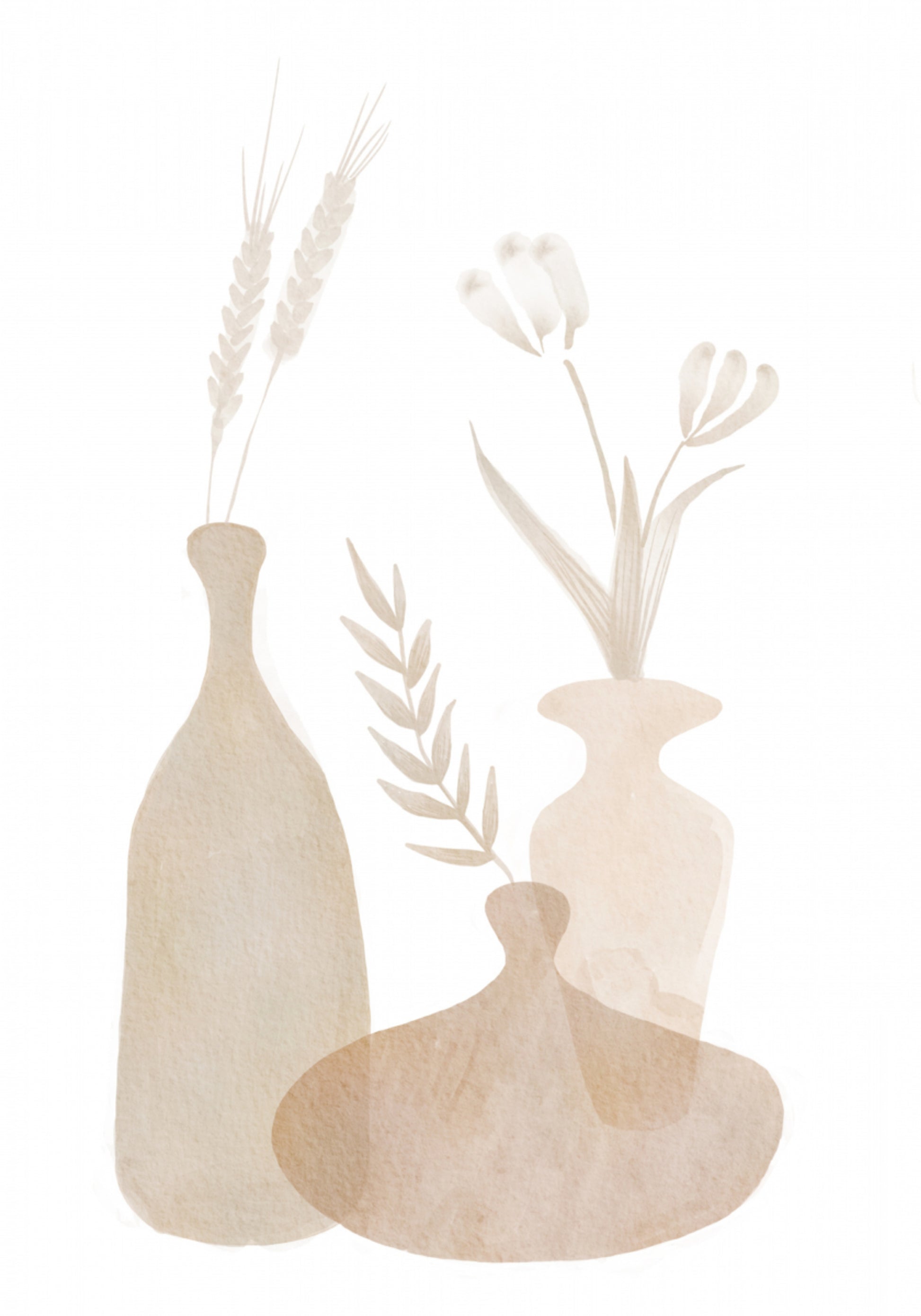 Vases neutres doux