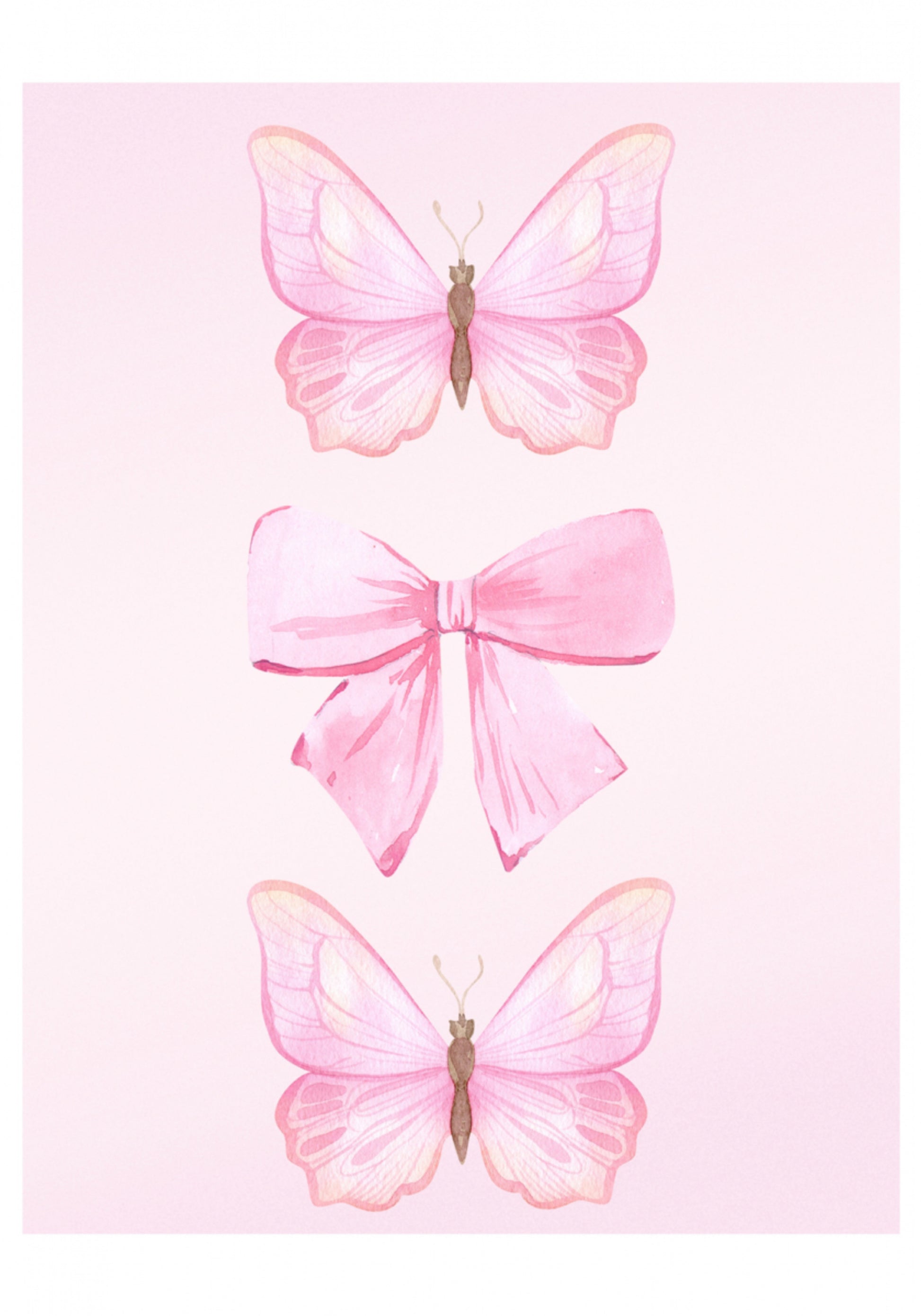 Papillons roses et arc