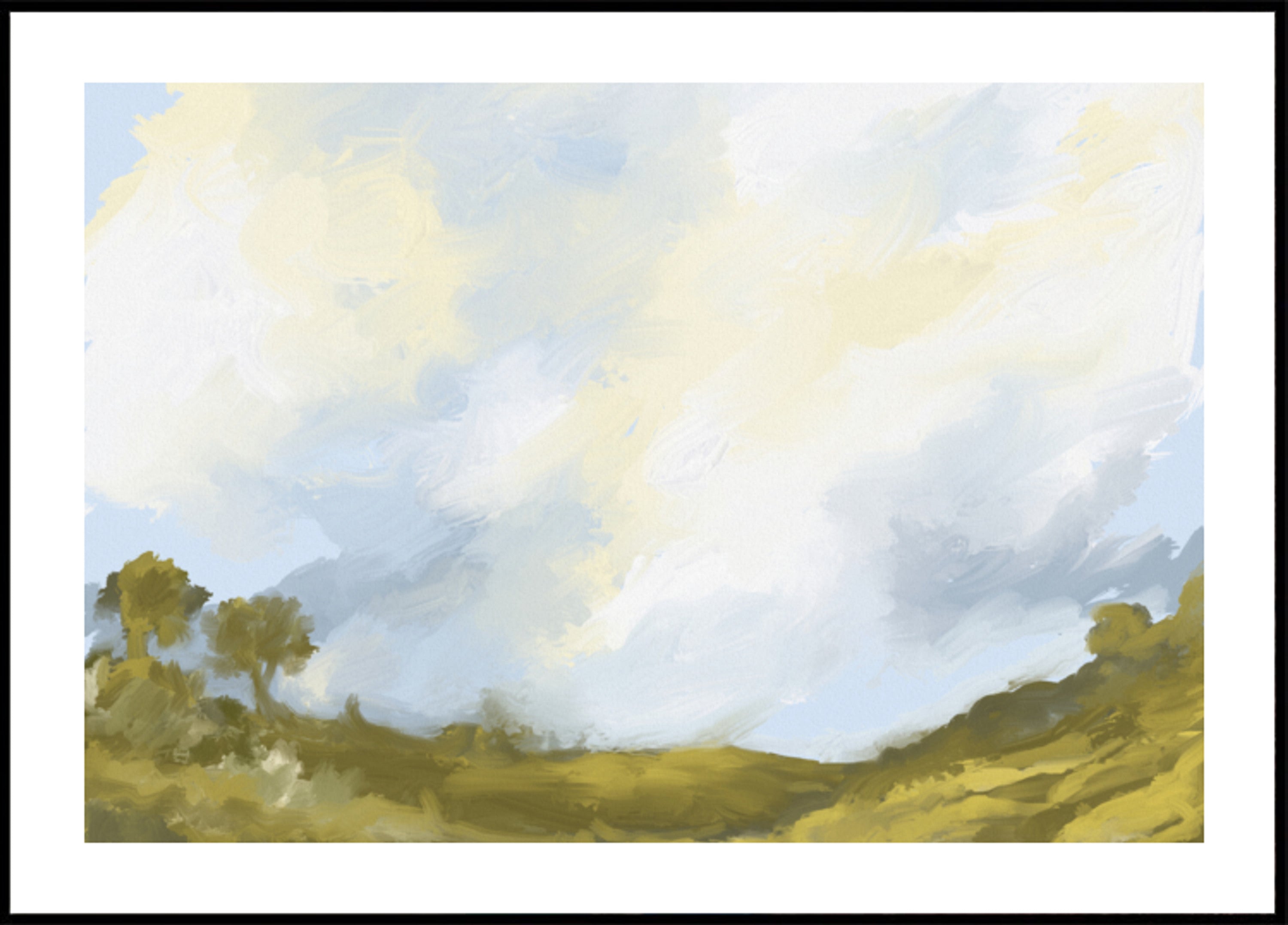 Paysage nuageux des champs roulants