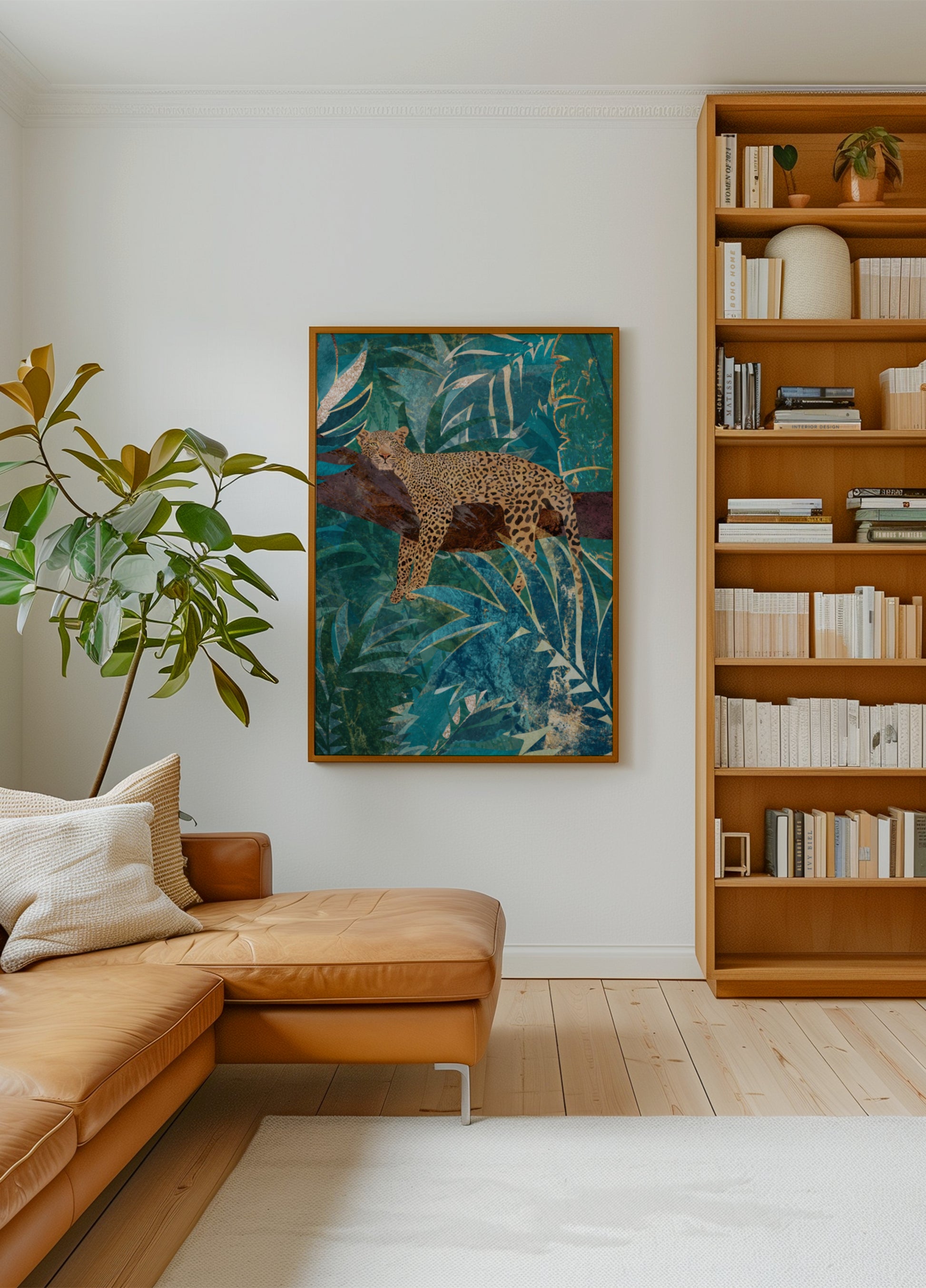Léopard de la jungle turquoise