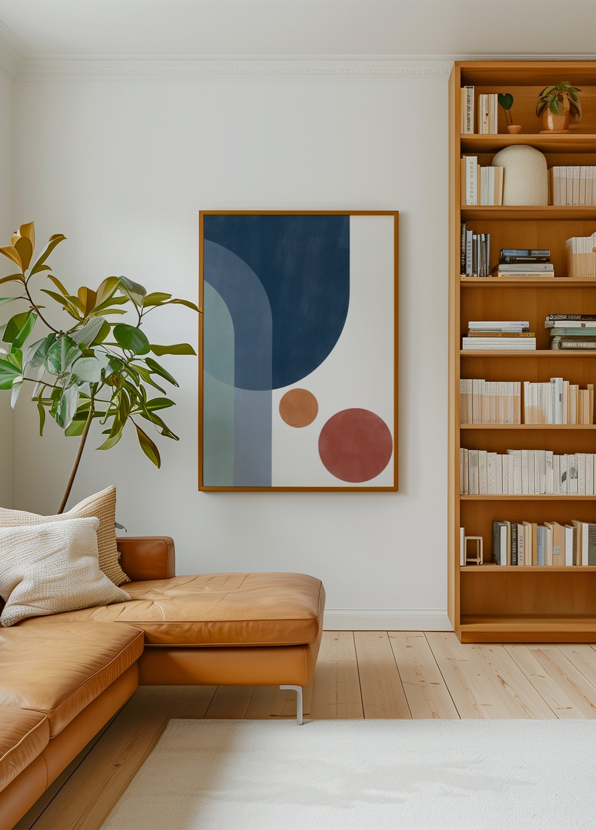 Résumé géométrique bleu orange