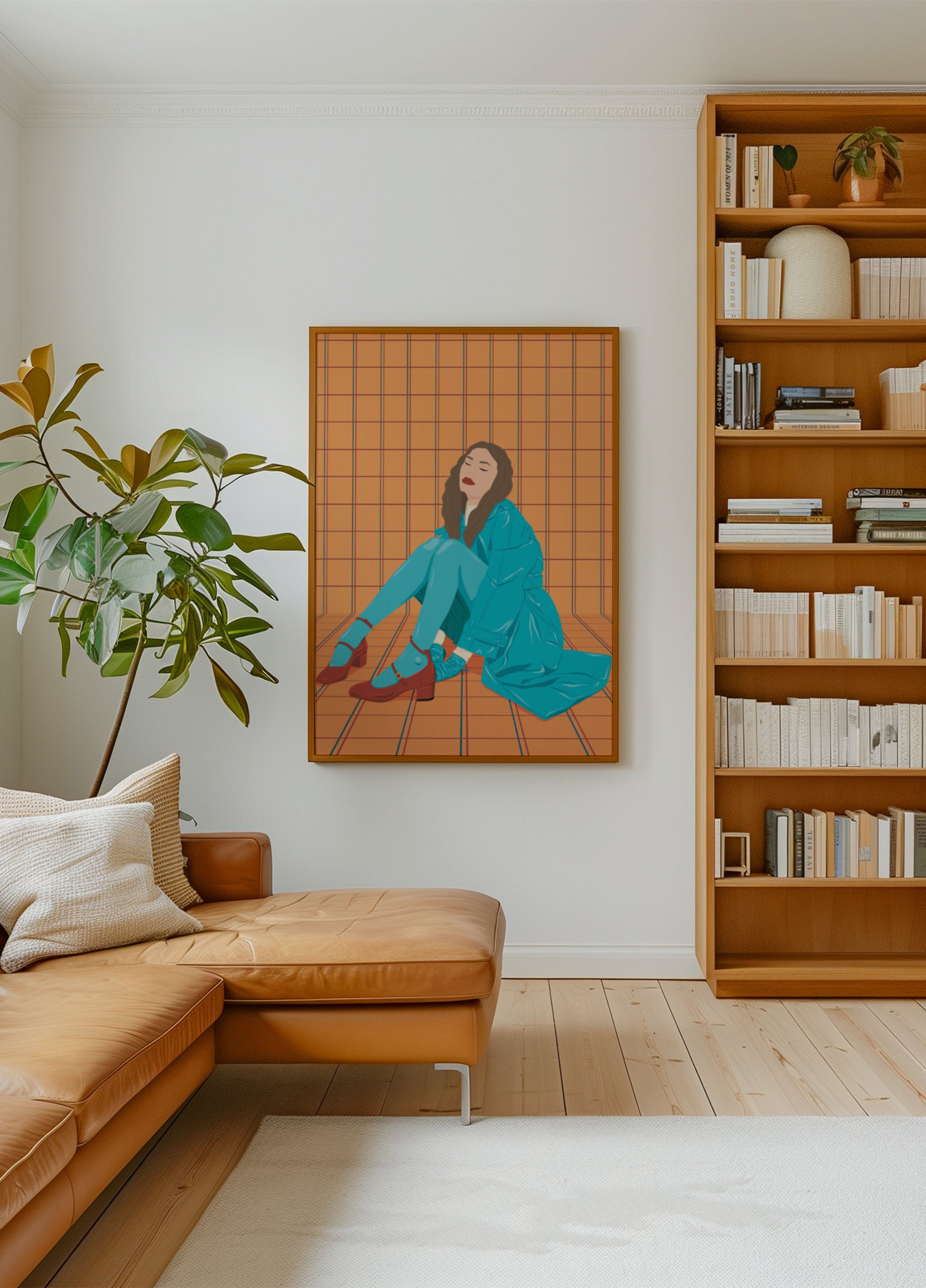 Femme élégante en bleu sarcelle