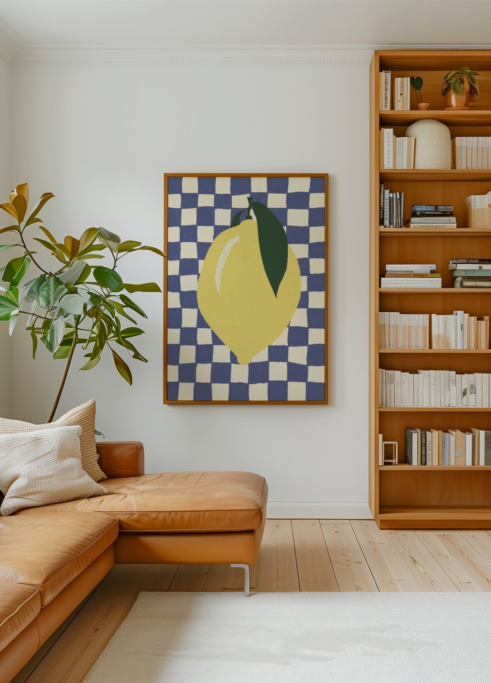 Citron à carreaux bleus