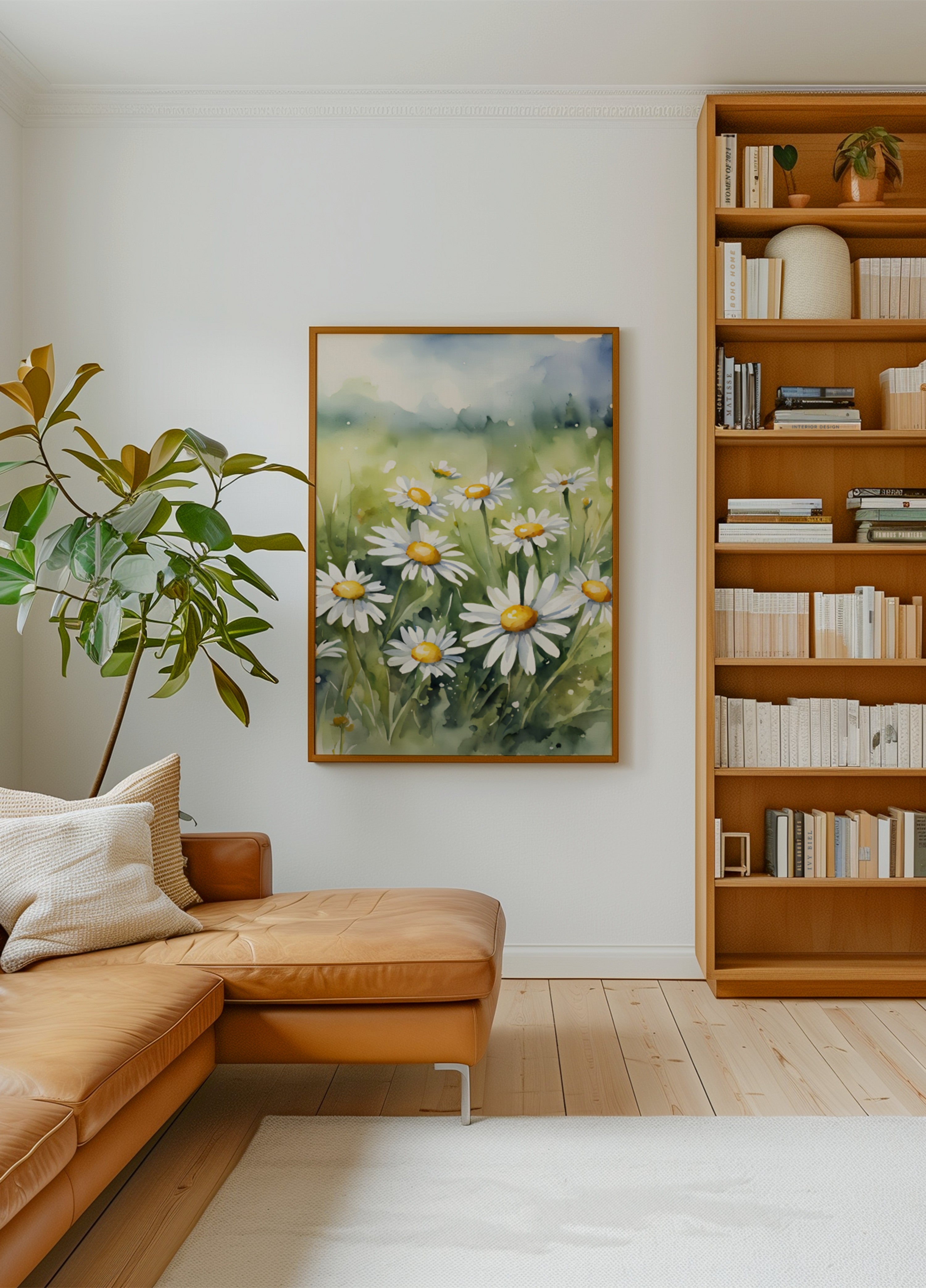 Champ de marguerites en fleurs