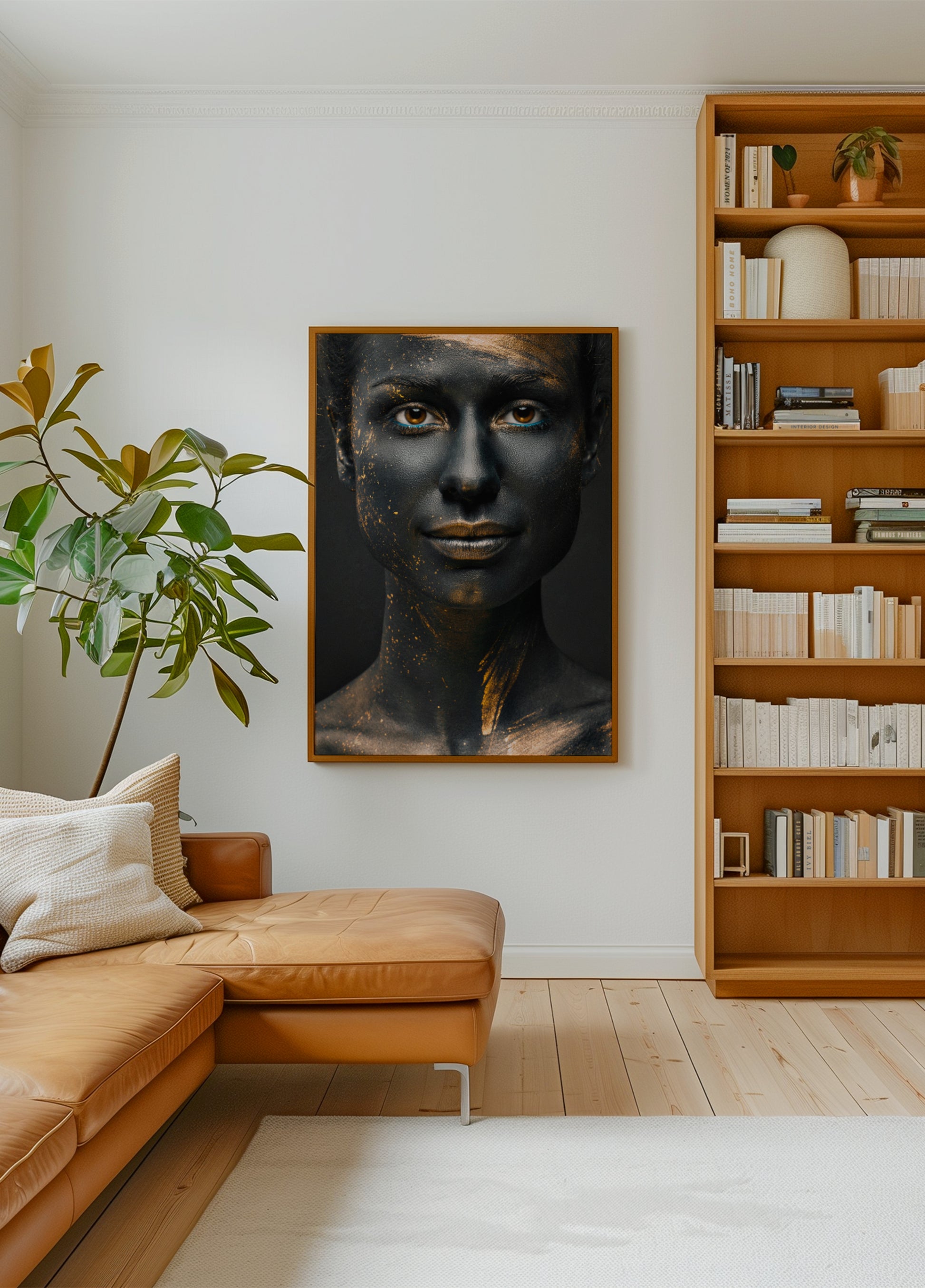 Portrait d'éclaboussures d'or noir