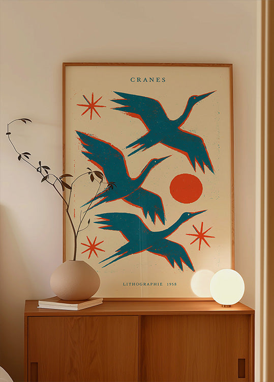 Cranes lithographie (NEW) - Posterbox