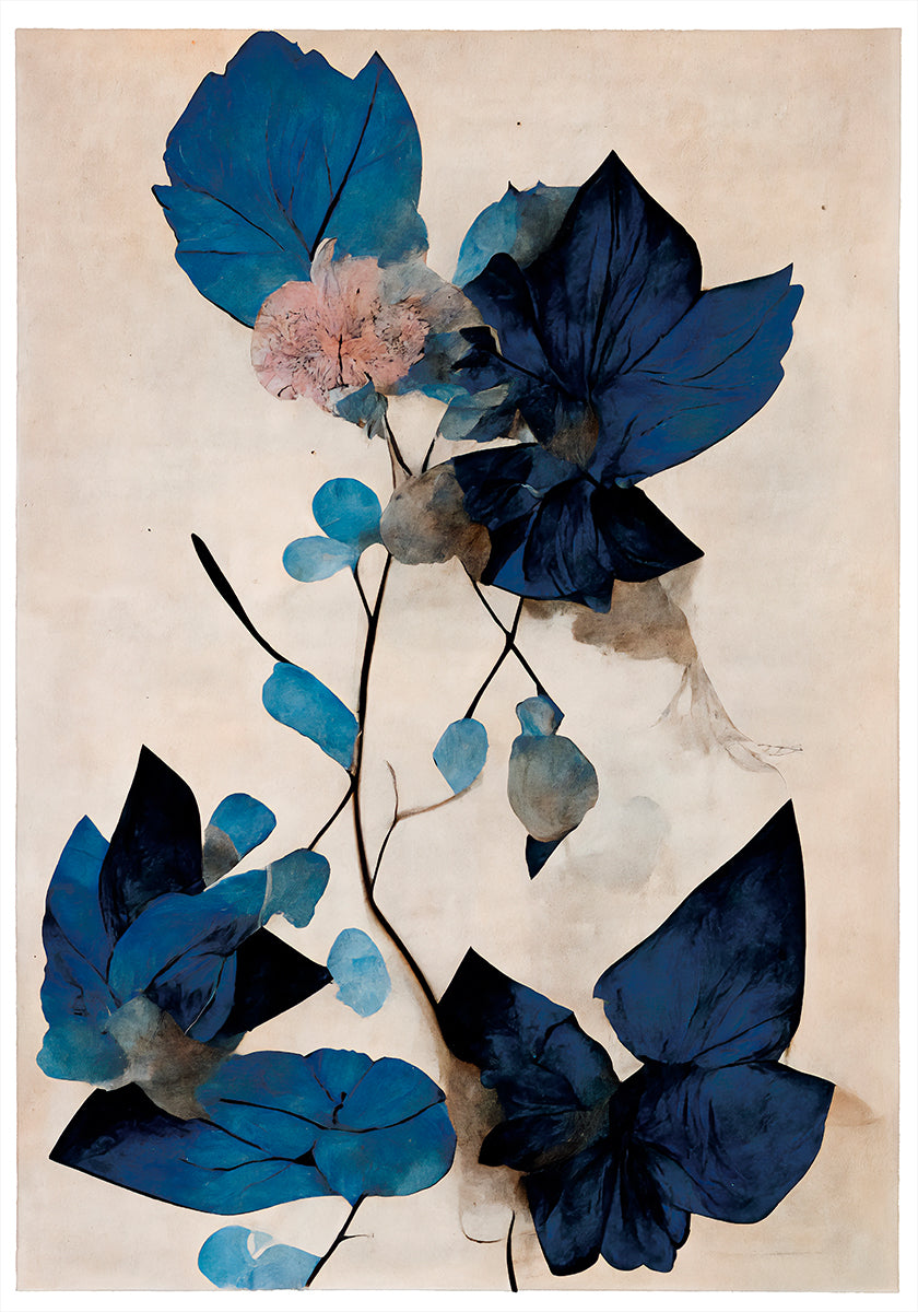 Blue Dry Flowers Plakat - Posterbox