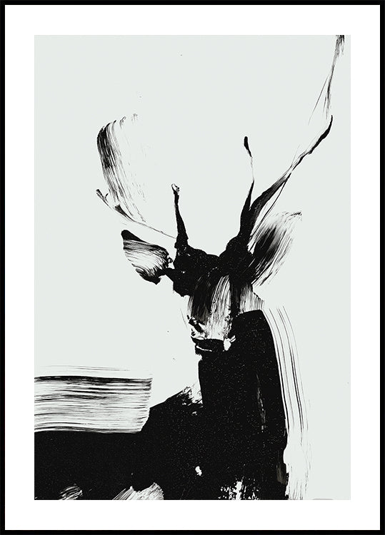 Brushstroke Deer I Plakat - Posterbox