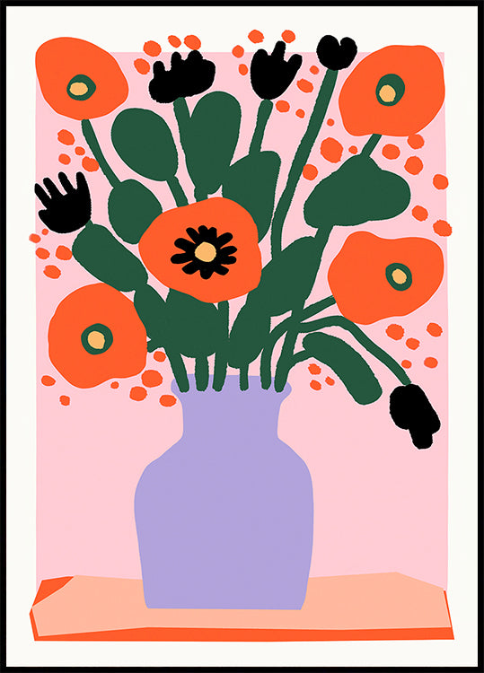 Poppy In Purple Vase (NEW) - Posterbox