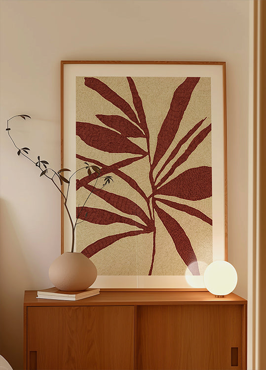 Red Leaf Silhouette Plakat - Posterbox