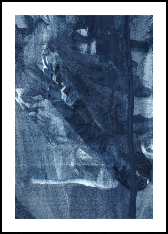 Blue Texture Flowing Vertical Lines Plakat - Posterbox